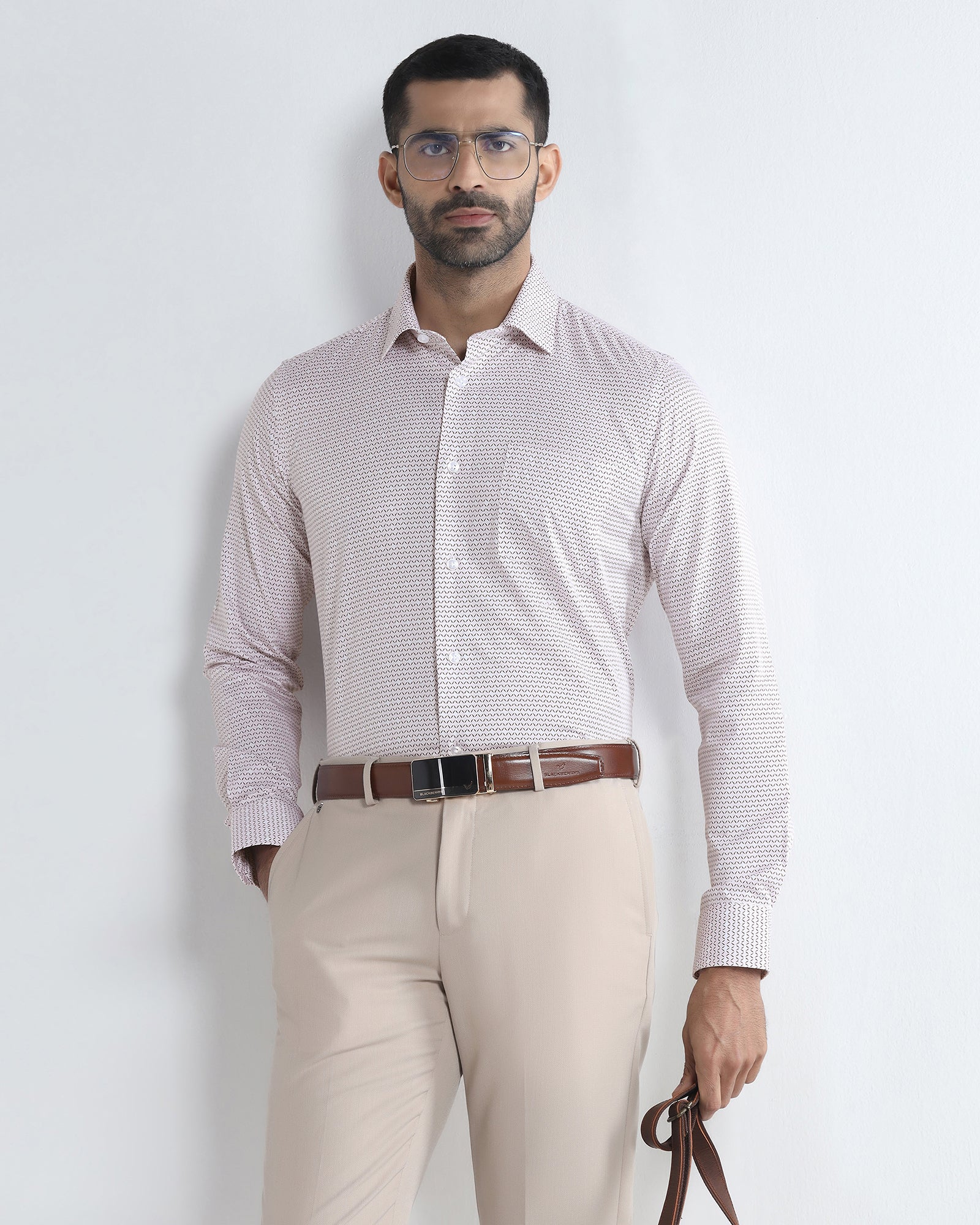 Red Non Iron Printed Shirt - Everest