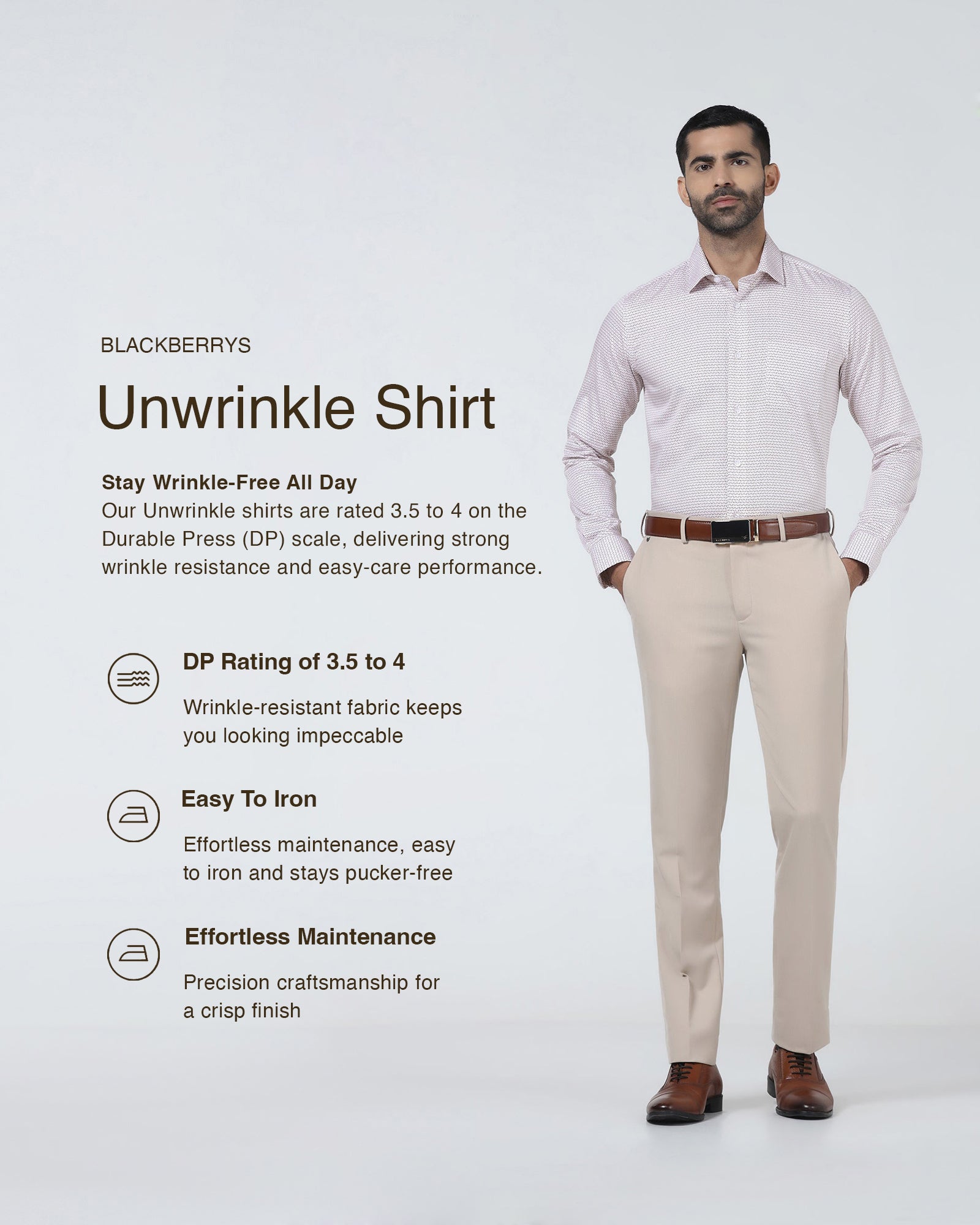 Red Unwrinkle Printed Shirt - Everest