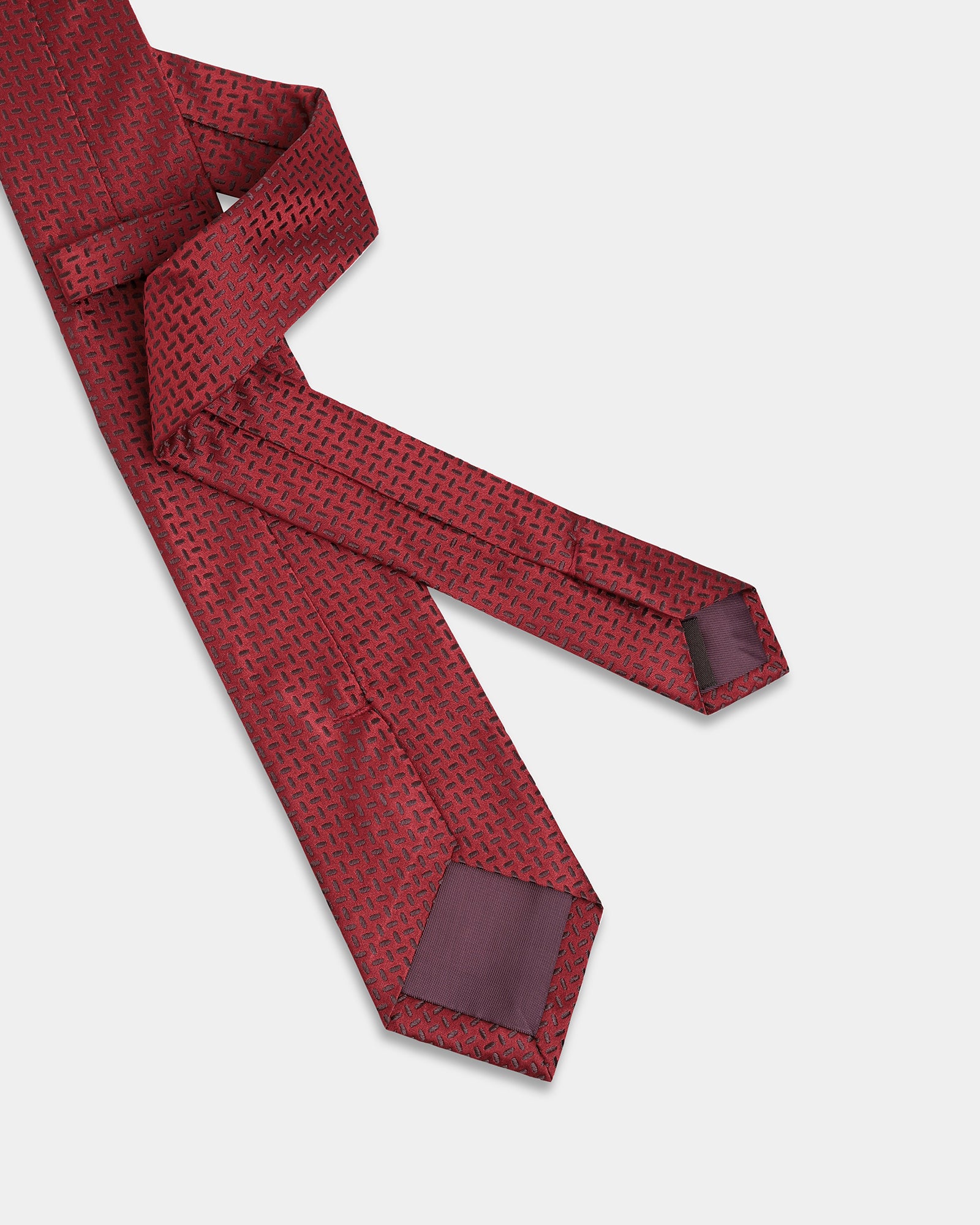 Red Silk Jacquard Tie - Aza