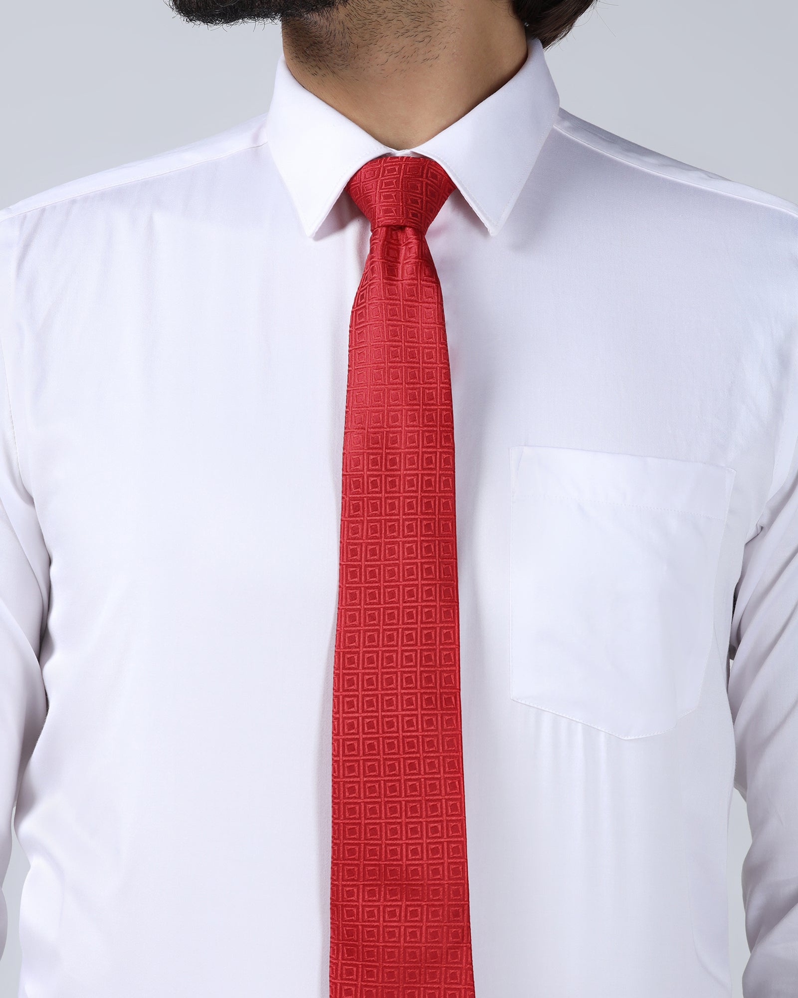 Red Silk Printed Tie - Wolcott