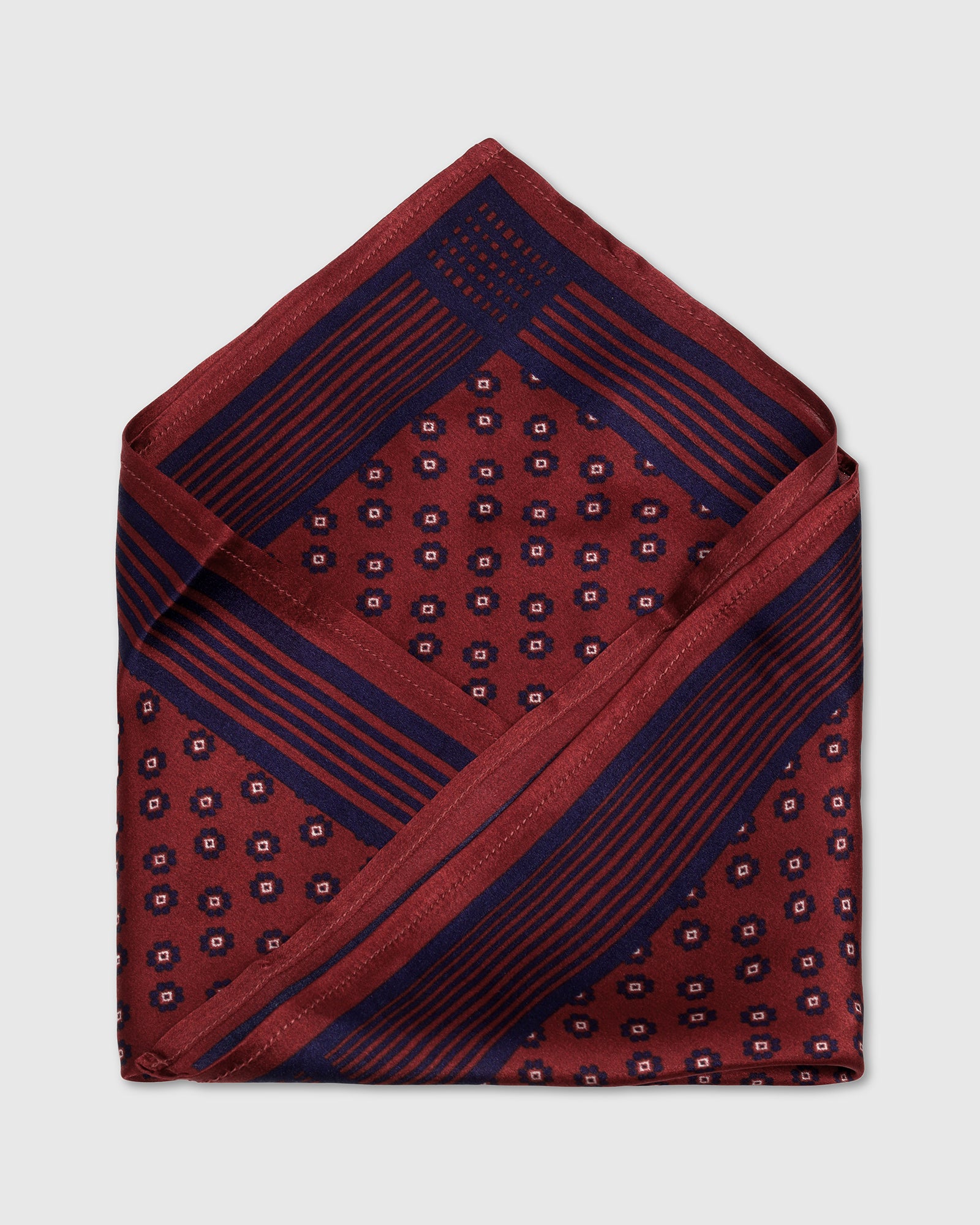 Red Printed Pocket Square - Warren