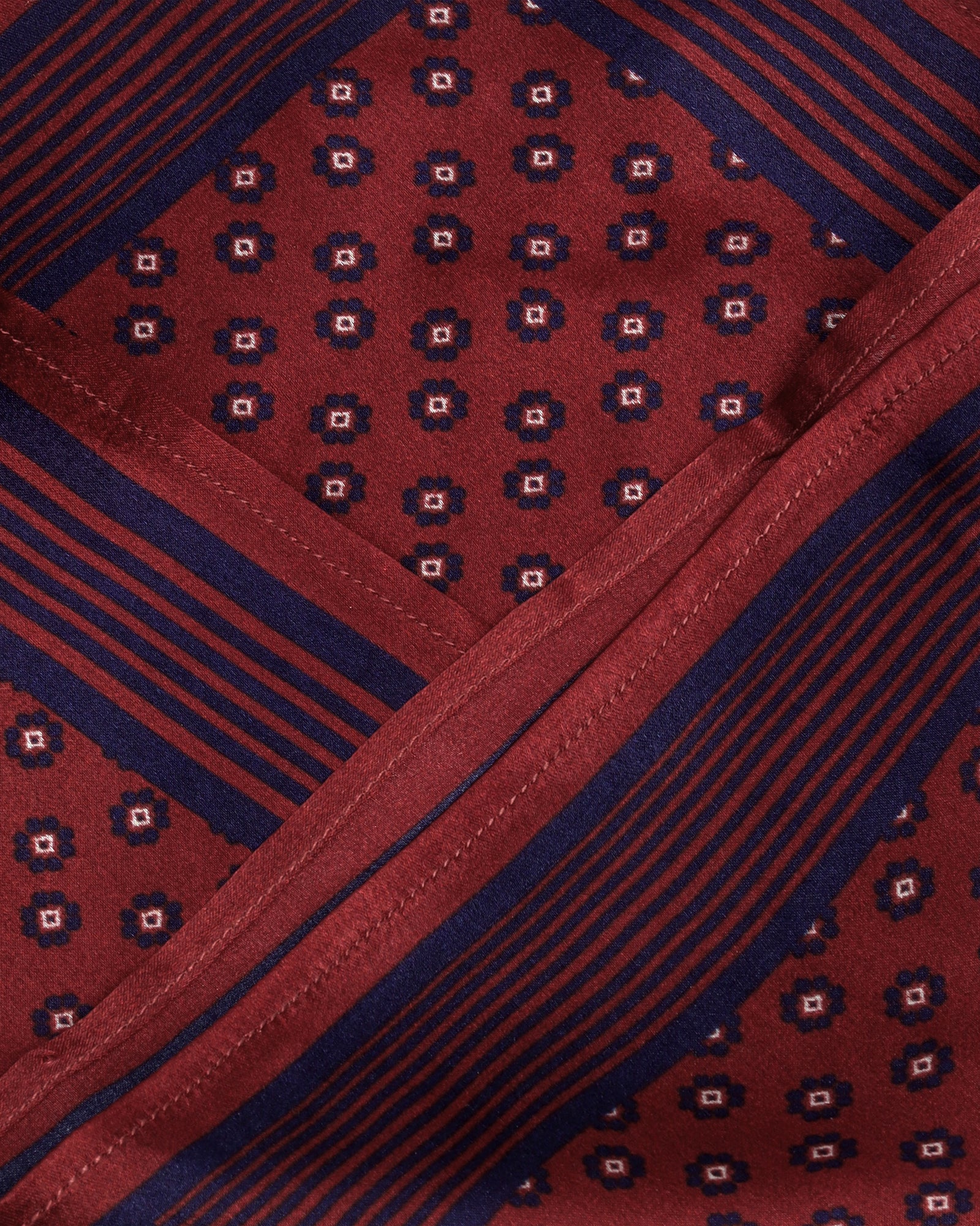 Red Printed Pocket Square - Warren