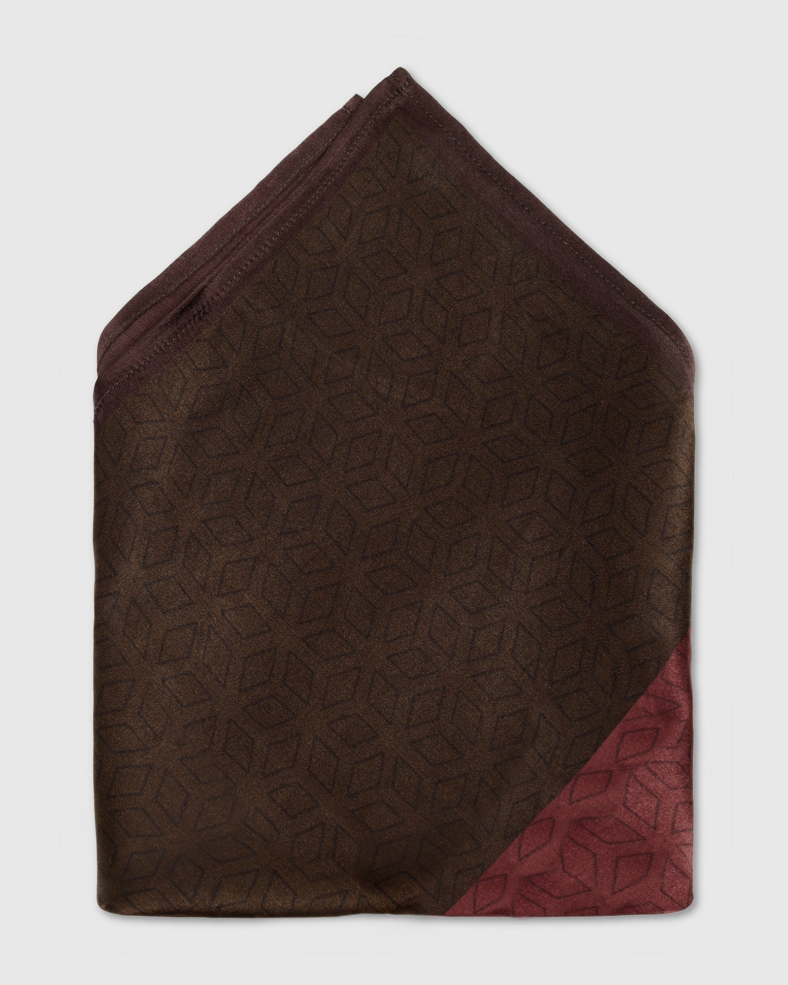 Red Printed 100% Silk Pocket Square - Wei