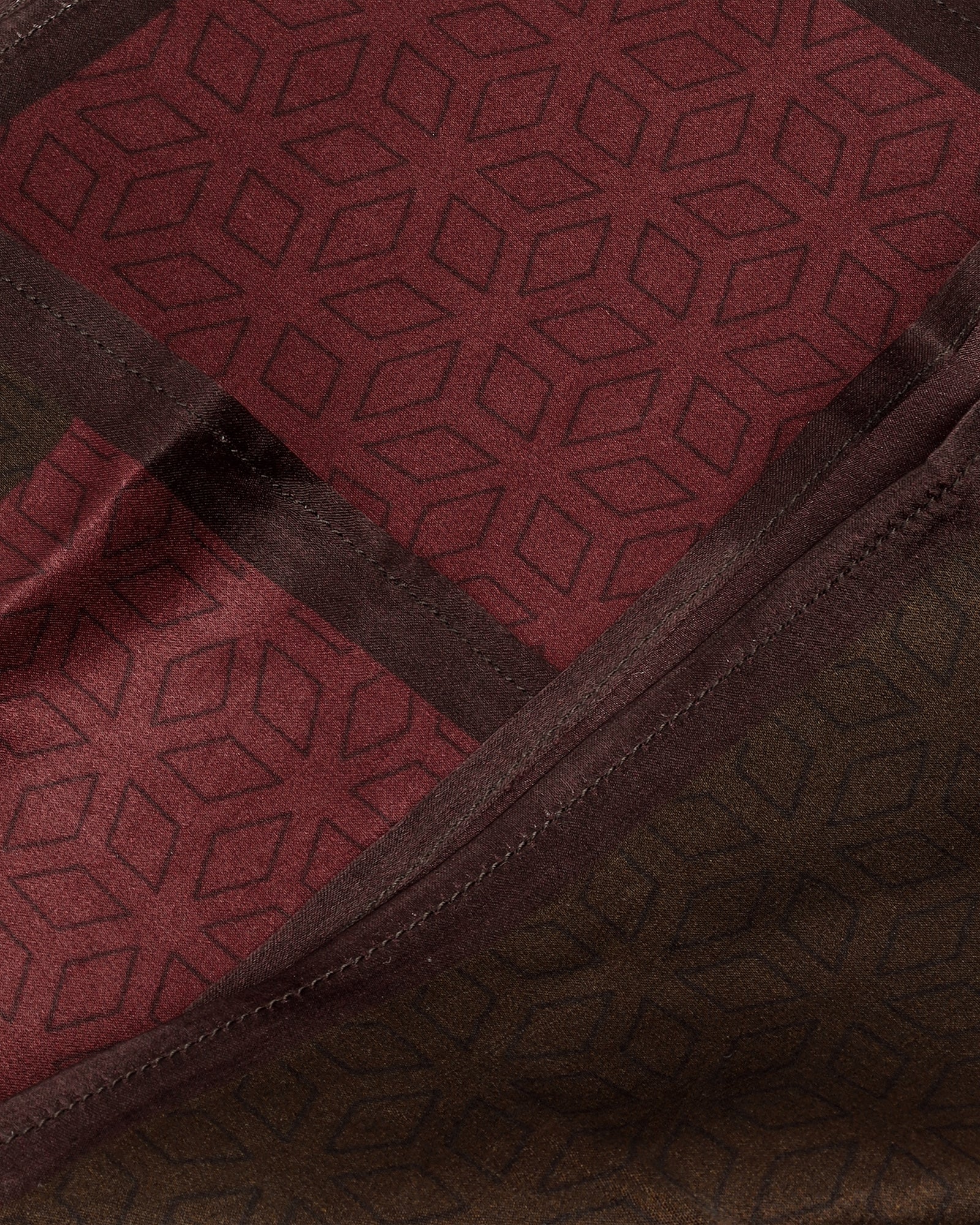 Red Printed 100% Silk Pocket Square - Wei