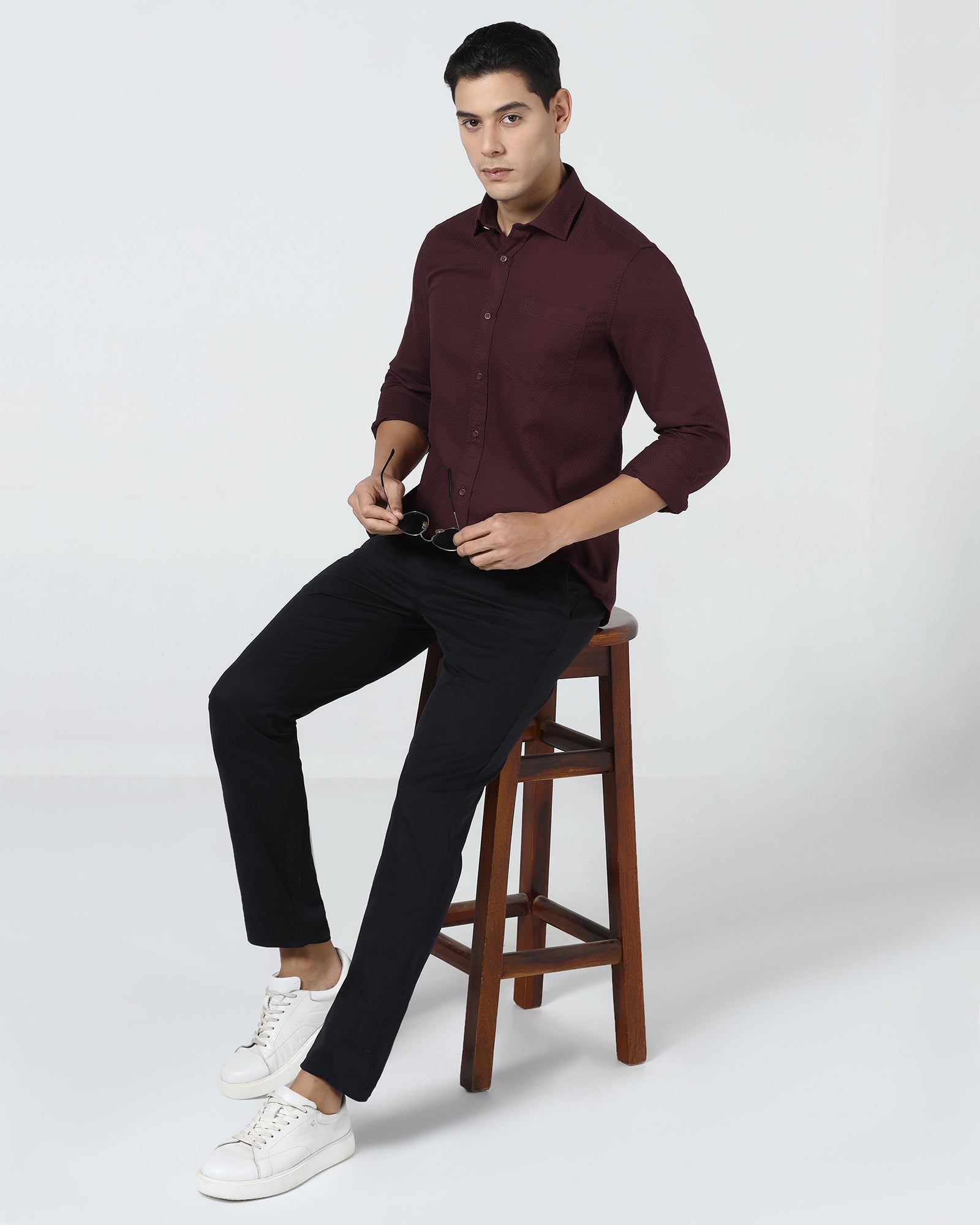 Red Textured Shirt - Fallon