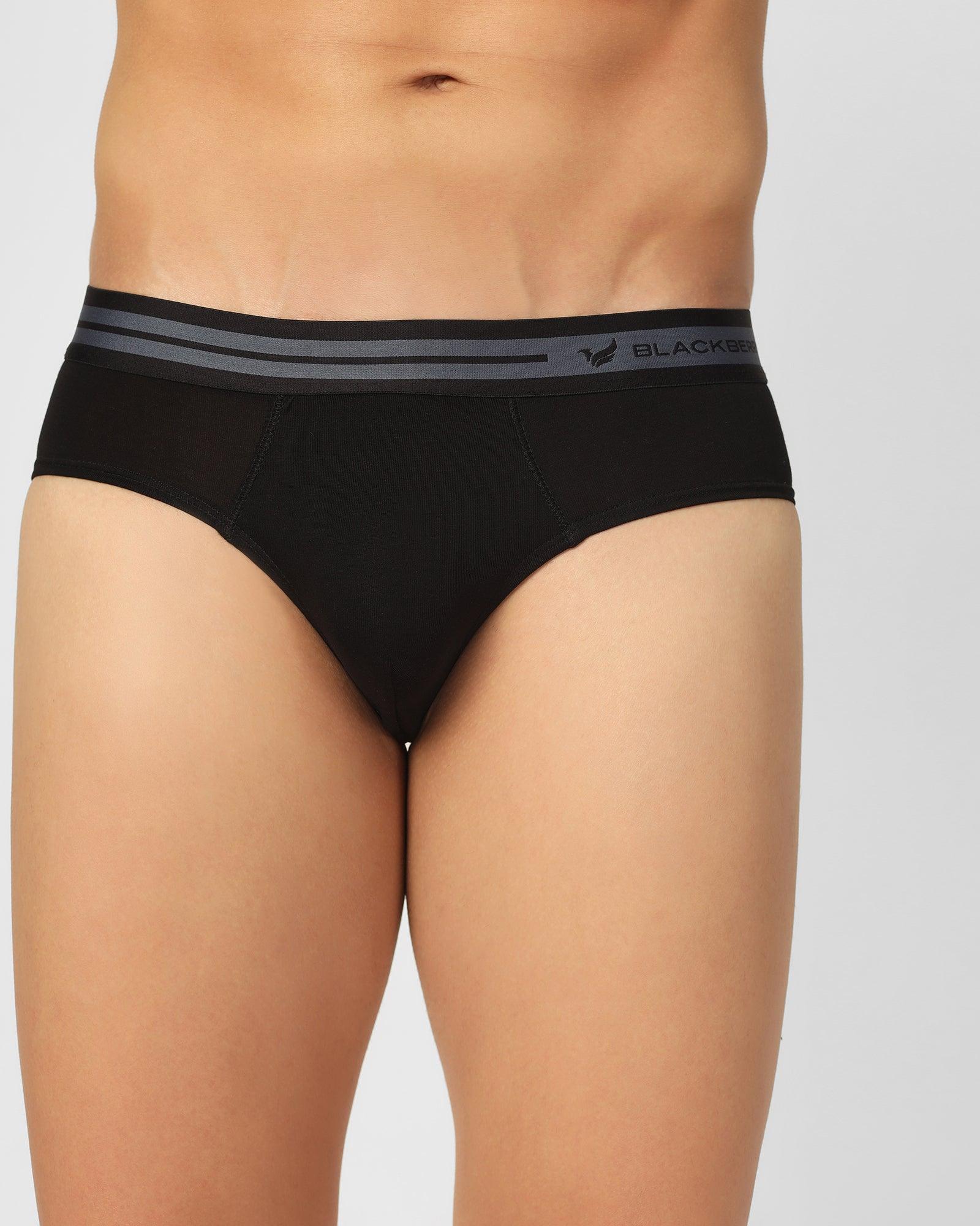 Regular Fit Brief In Black (New Broc) - Blackberrys