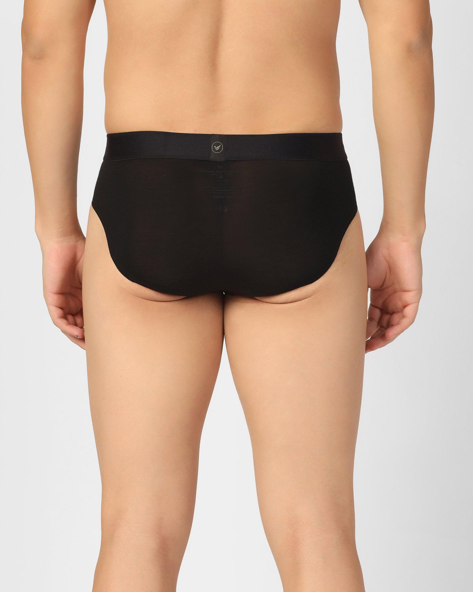 Regular Fit Brief In Black (Russel) - Blackberrys