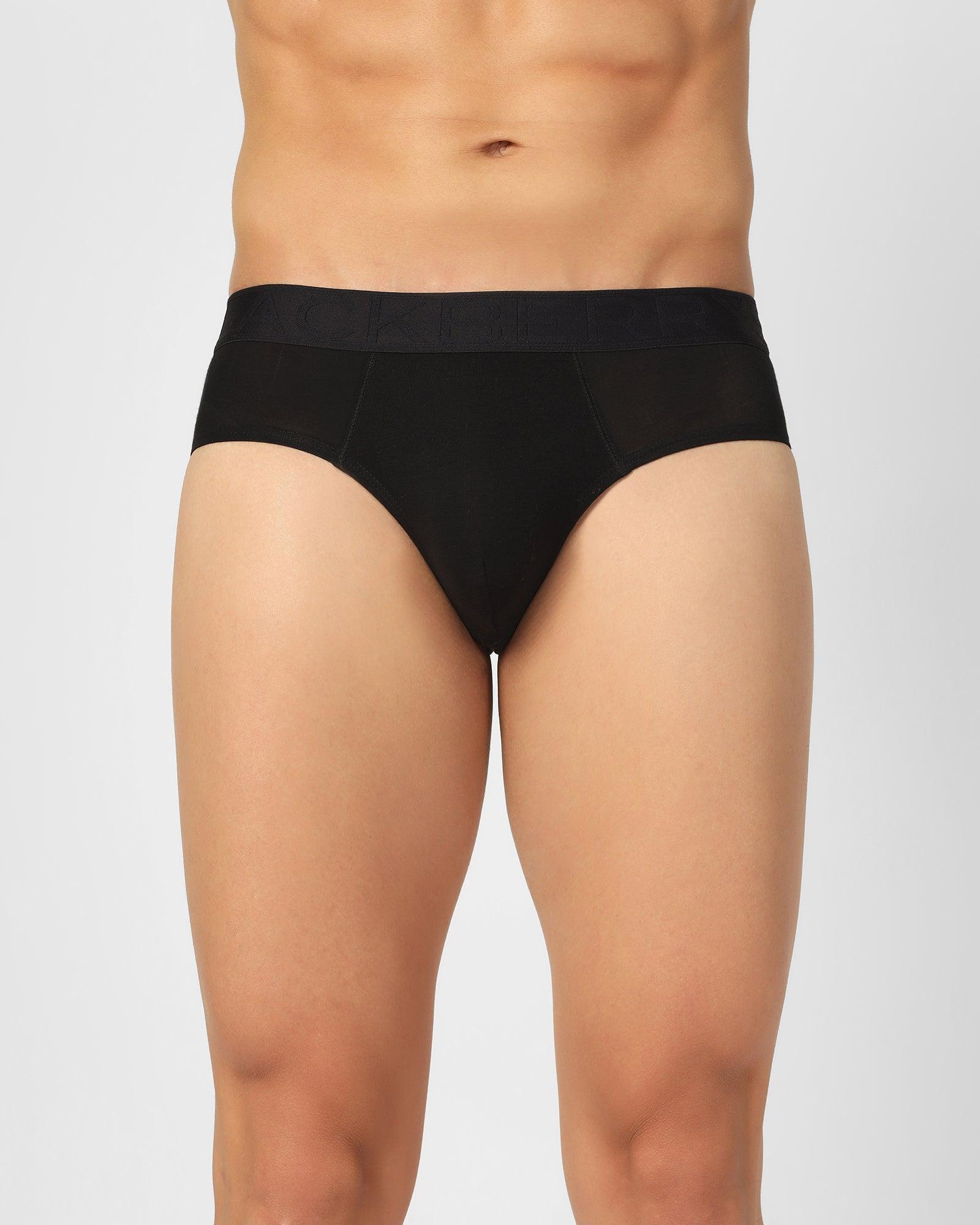 Regular Fit Brief In Black (Russel) - Blackberrys