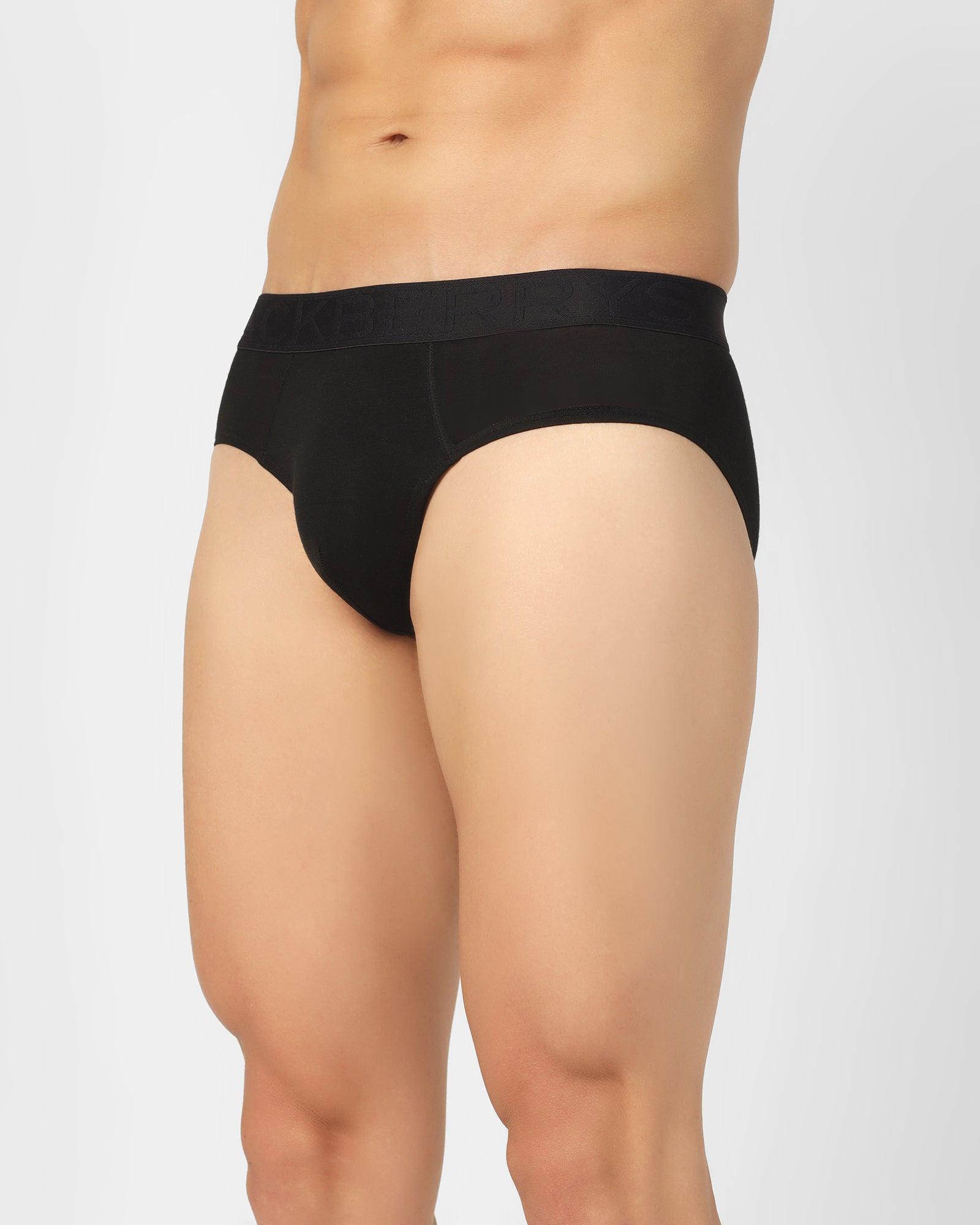 Regular Fit Brief In Black (Russel) - Blackberrys