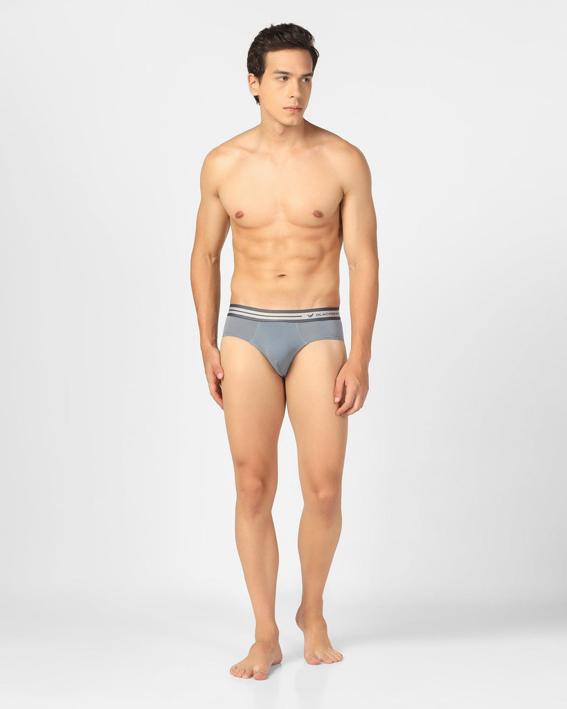 Cotton Dusk Blue Solid Brief - New Broc