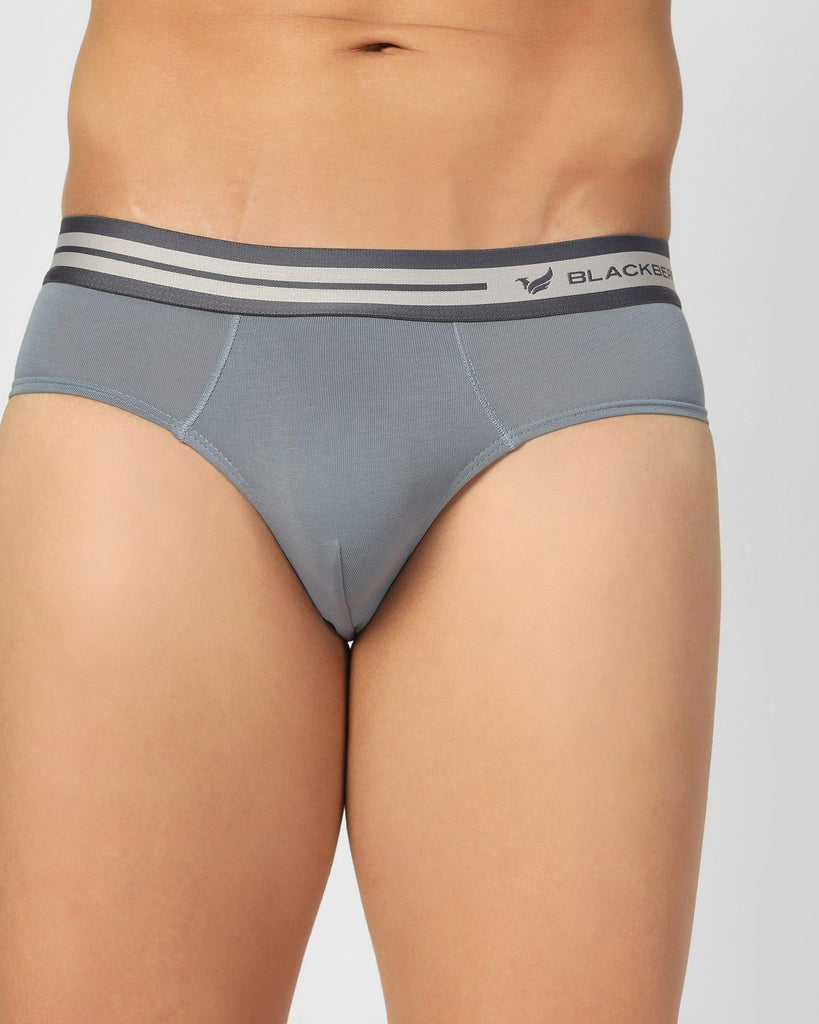 Cotton Dusk Blue Solid Brief - New Broc