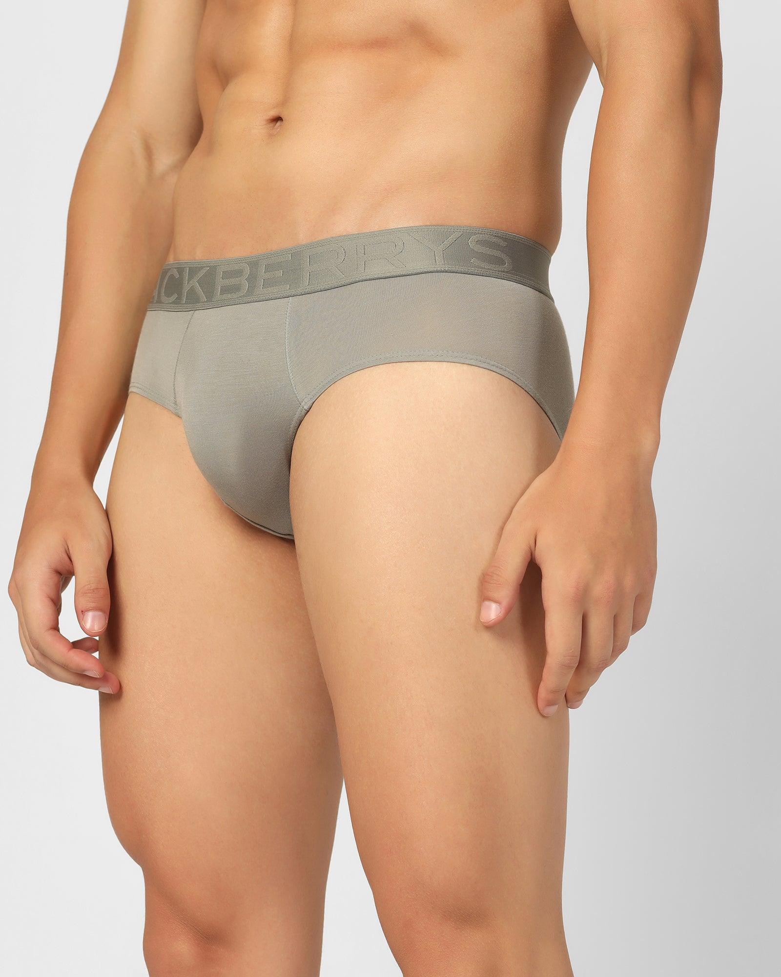 Regular Fit Brief In Fresh Grey (Russel) - Blackberrys
