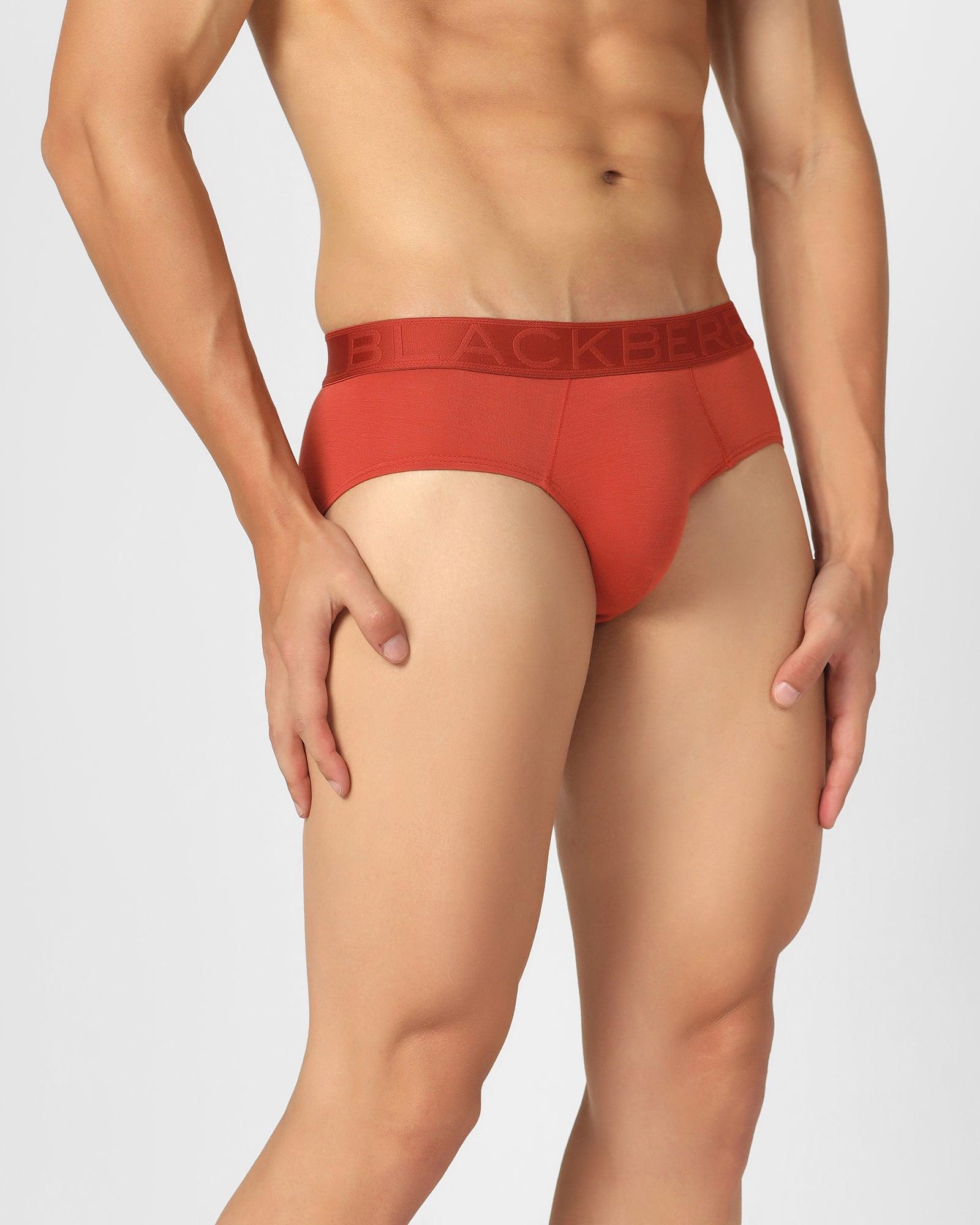 Regular Fit Brief In Red Orange (Russel) - Blackberrys