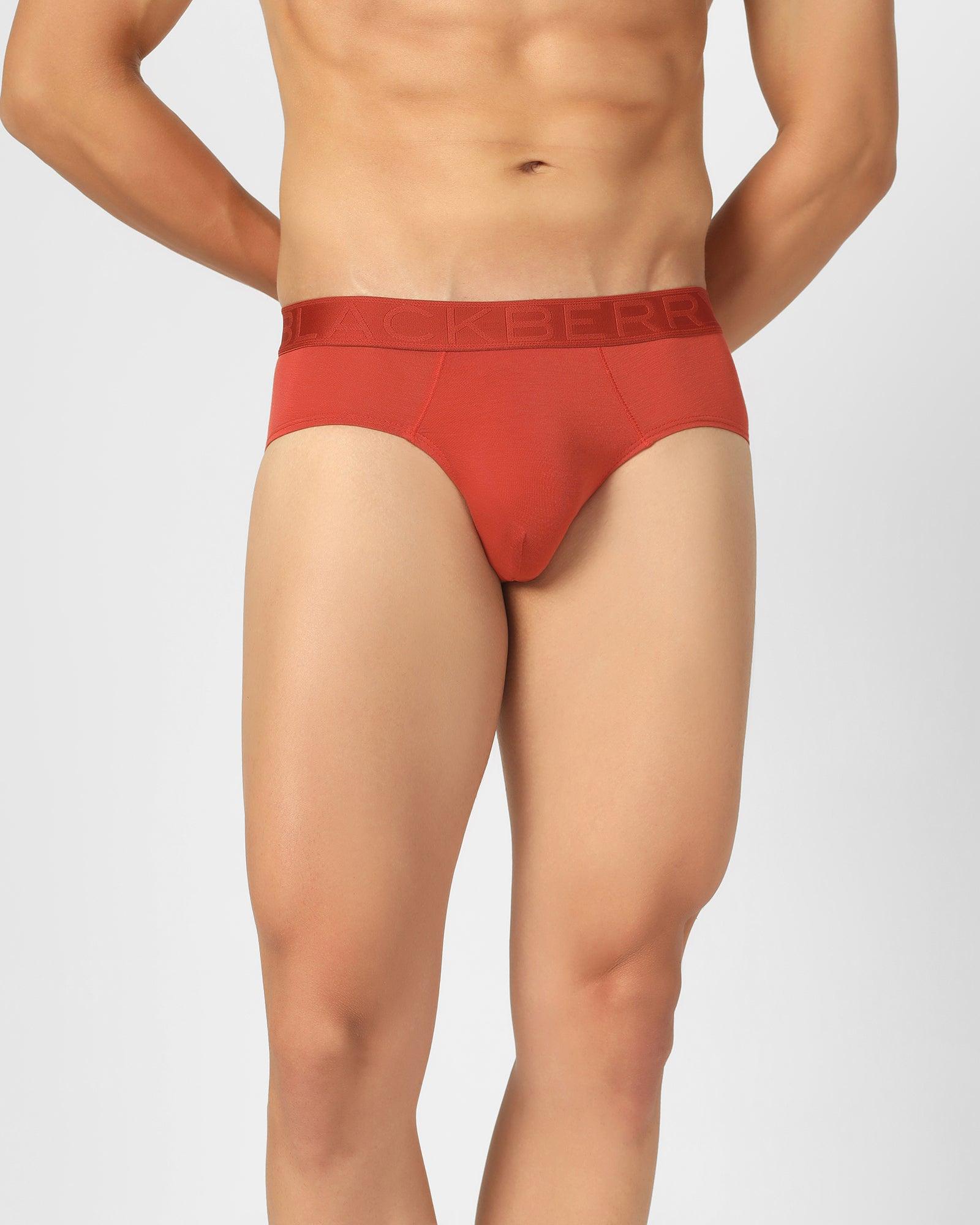 Regular Fit Brief In Red Orange (Russel) - Blackberrys