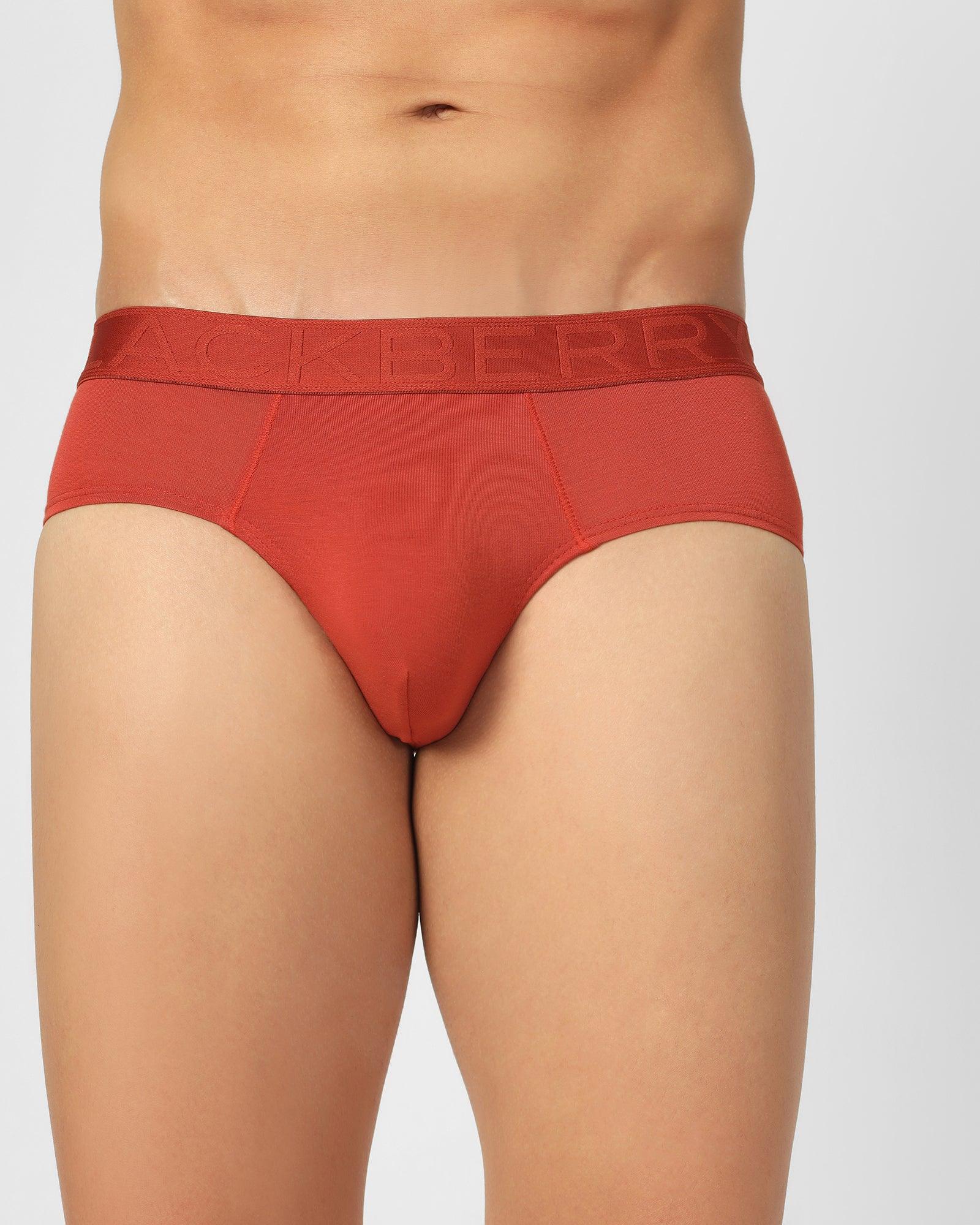 Regular Fit Brief In Red Orange (Russel) - Blackberrys