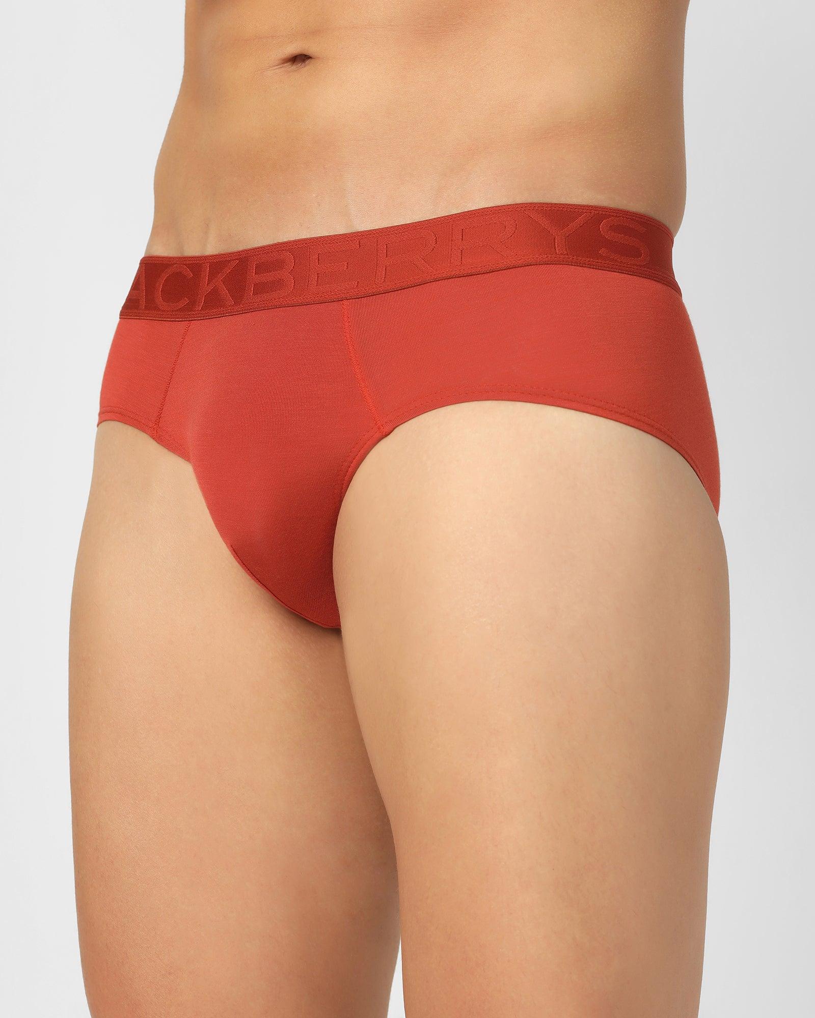 Regular Fit Brief In Red Orange (Russel) - Blackberrys