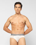 Regular Fit Brief In White (New Broc) - Blackberrys