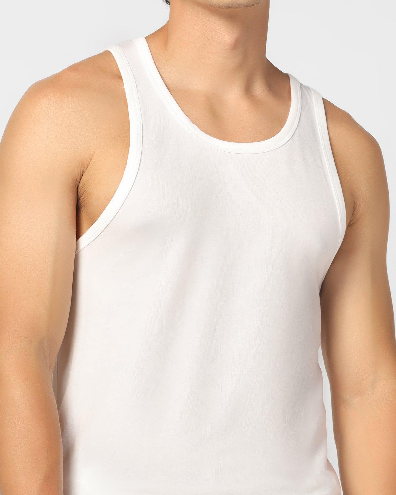 Cotton White Solid Innerwear - New Bancas