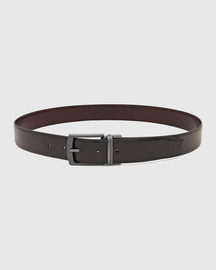 Leather Reversible Black Burgandy Solid Belt - New Perry