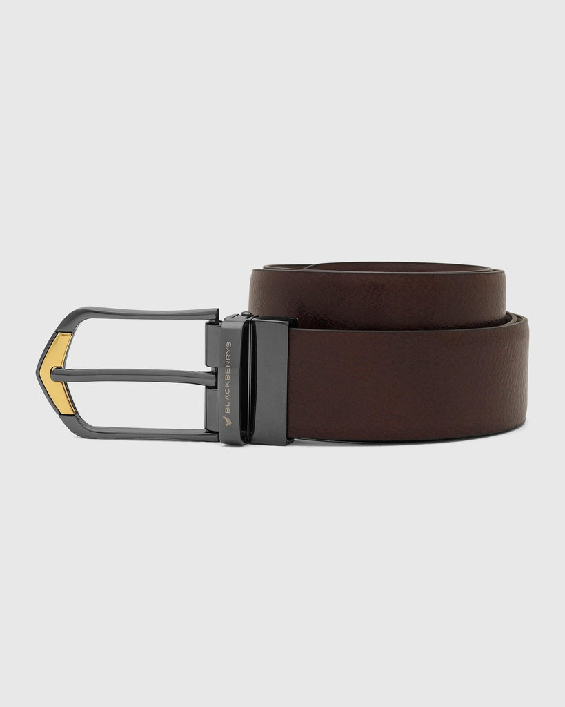 Leather Brown Solid Belt - Perl