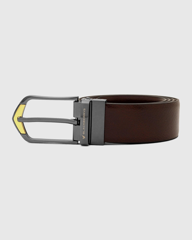 Leather Brown Solid Belt - Perl