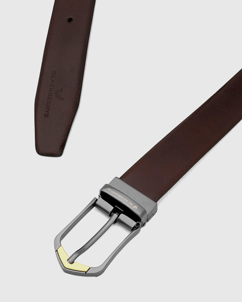 Leather Brown Solid Belt - Perl