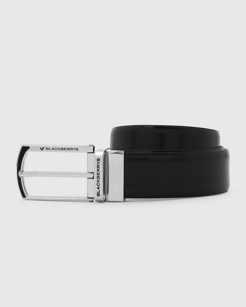 Leather Reversible Tan & Navy Solid Belt - Tuna