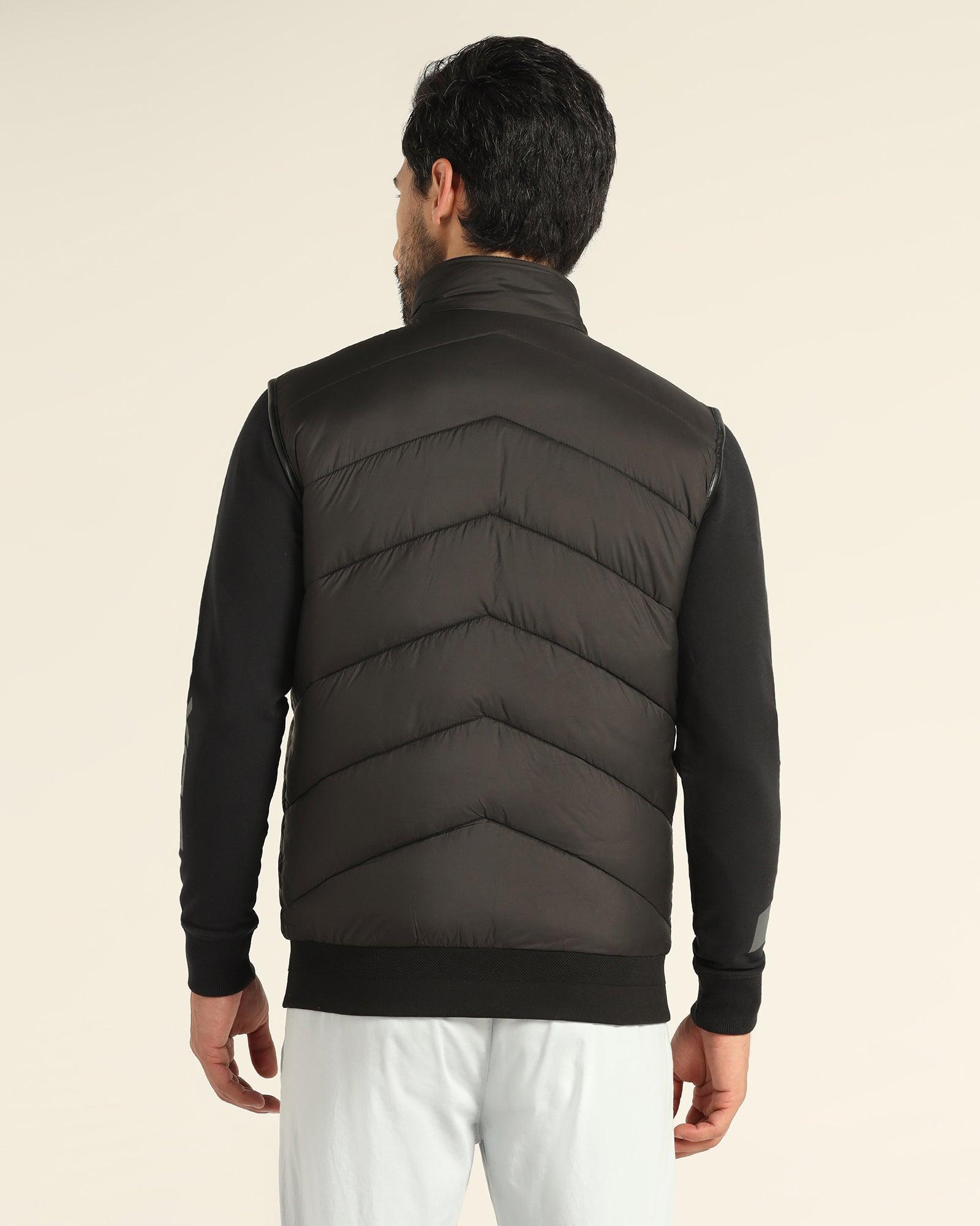 Reversible Black Solid Zipper Jacket - Cabe - Blackberrys
