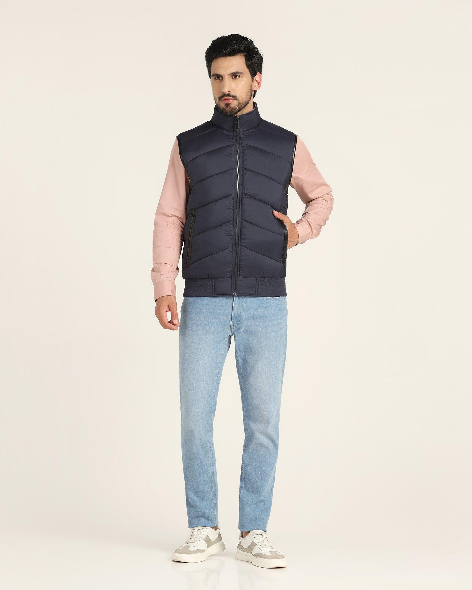 Reversible Navy Solid Zipper Jacket - Cabe - Blackberrys