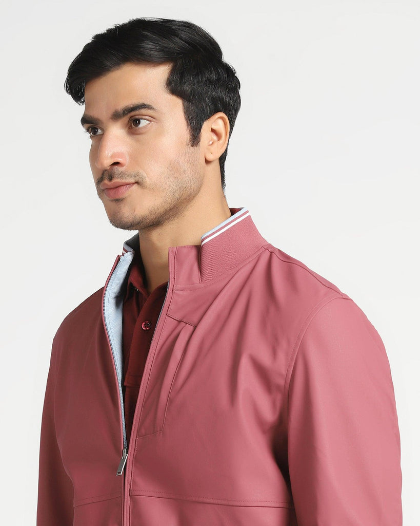 Reversible Wine Solid  Zipper Jacket - Kevin