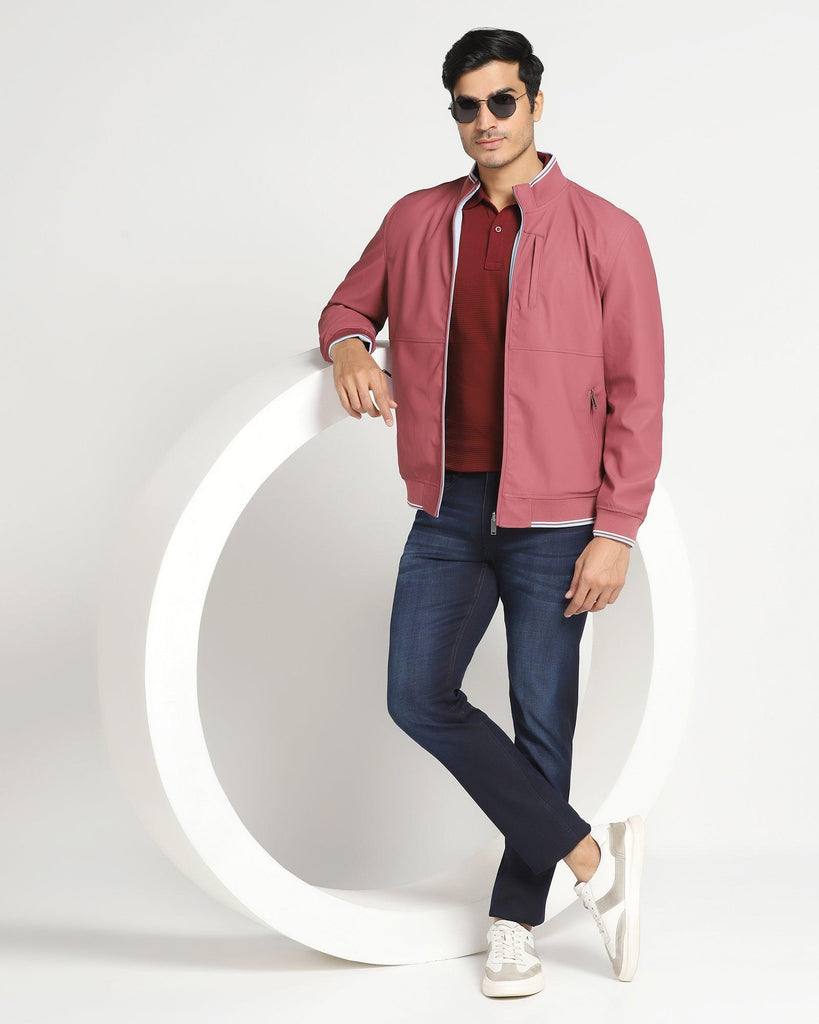 Reversible Wine Solid  Zipper Jacket - Kevin