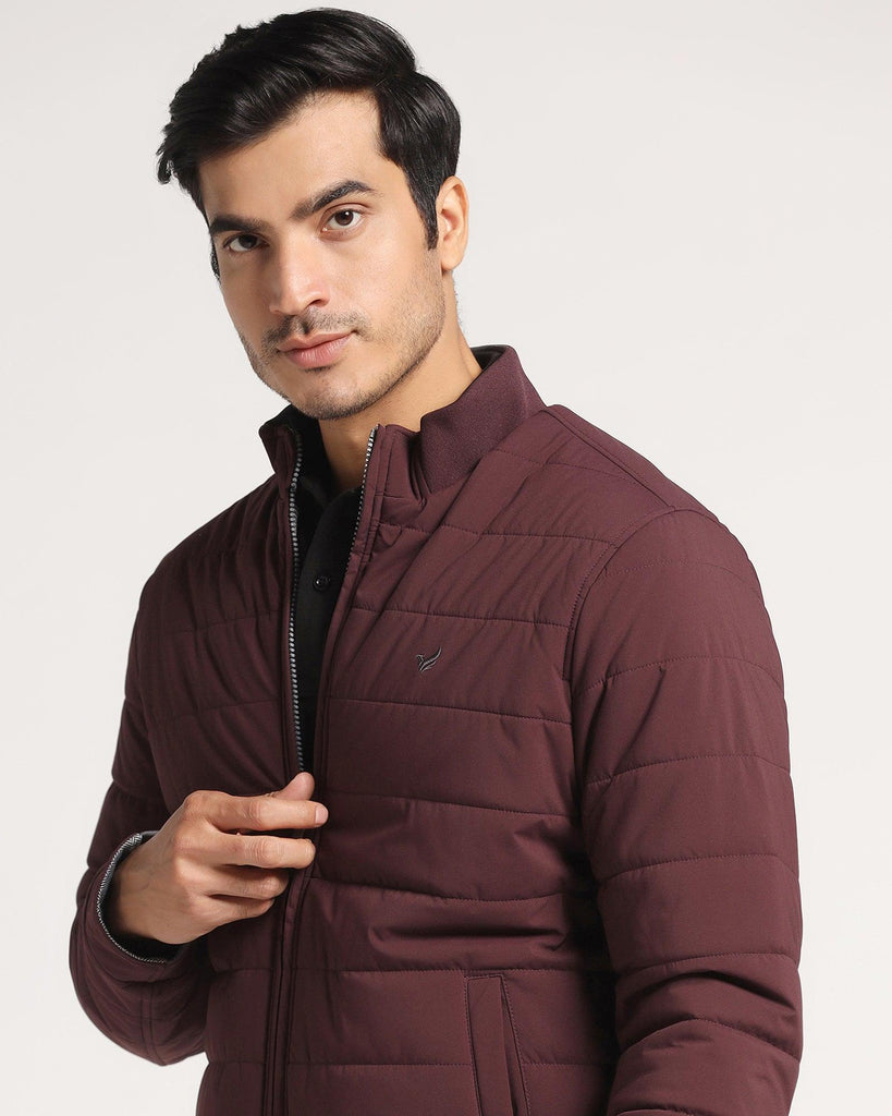 Reversible Wine Solid  Zipper Jacket - Vietro