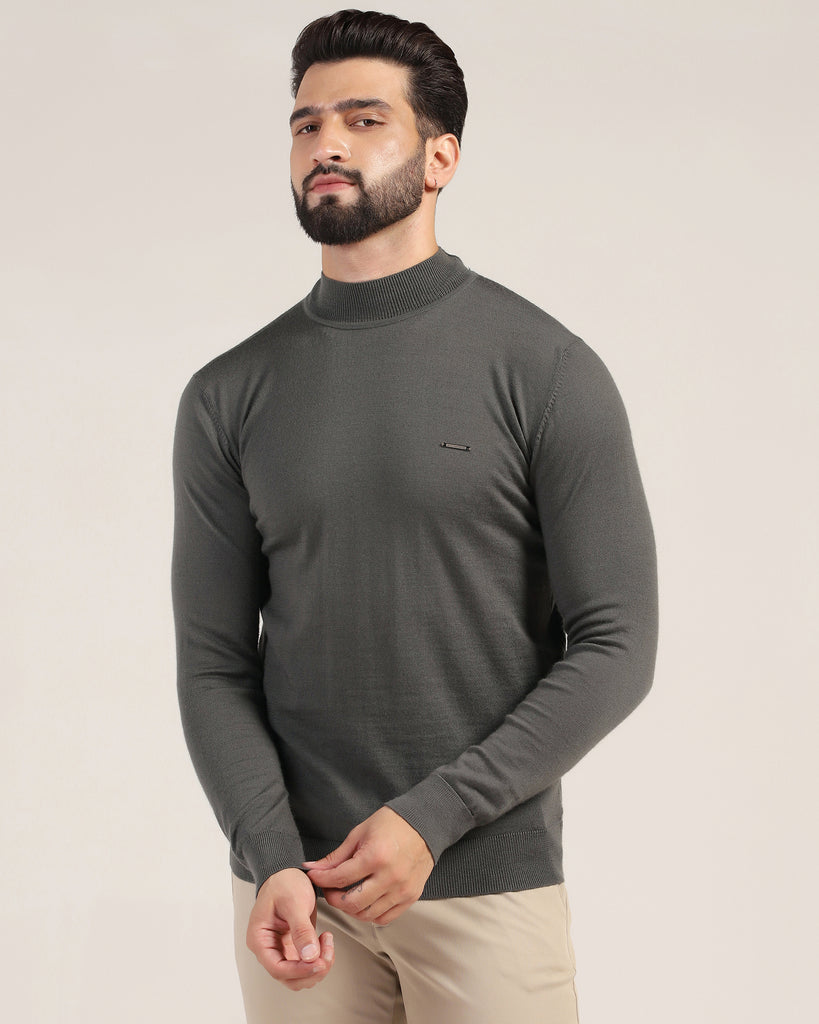 Round Neck Kelp Solid Sweater - Jester