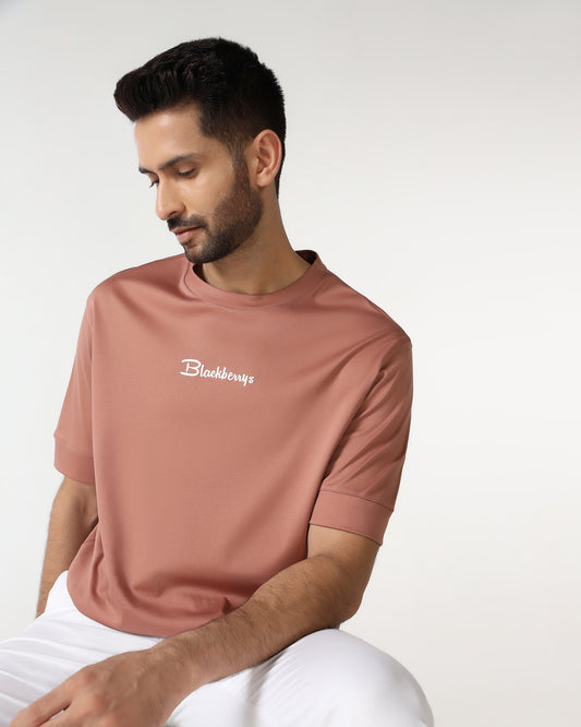 Rust Crew Neck Solid T-Shirt - Toss