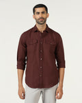 Rust Linen Solid Shirt - Konrad
