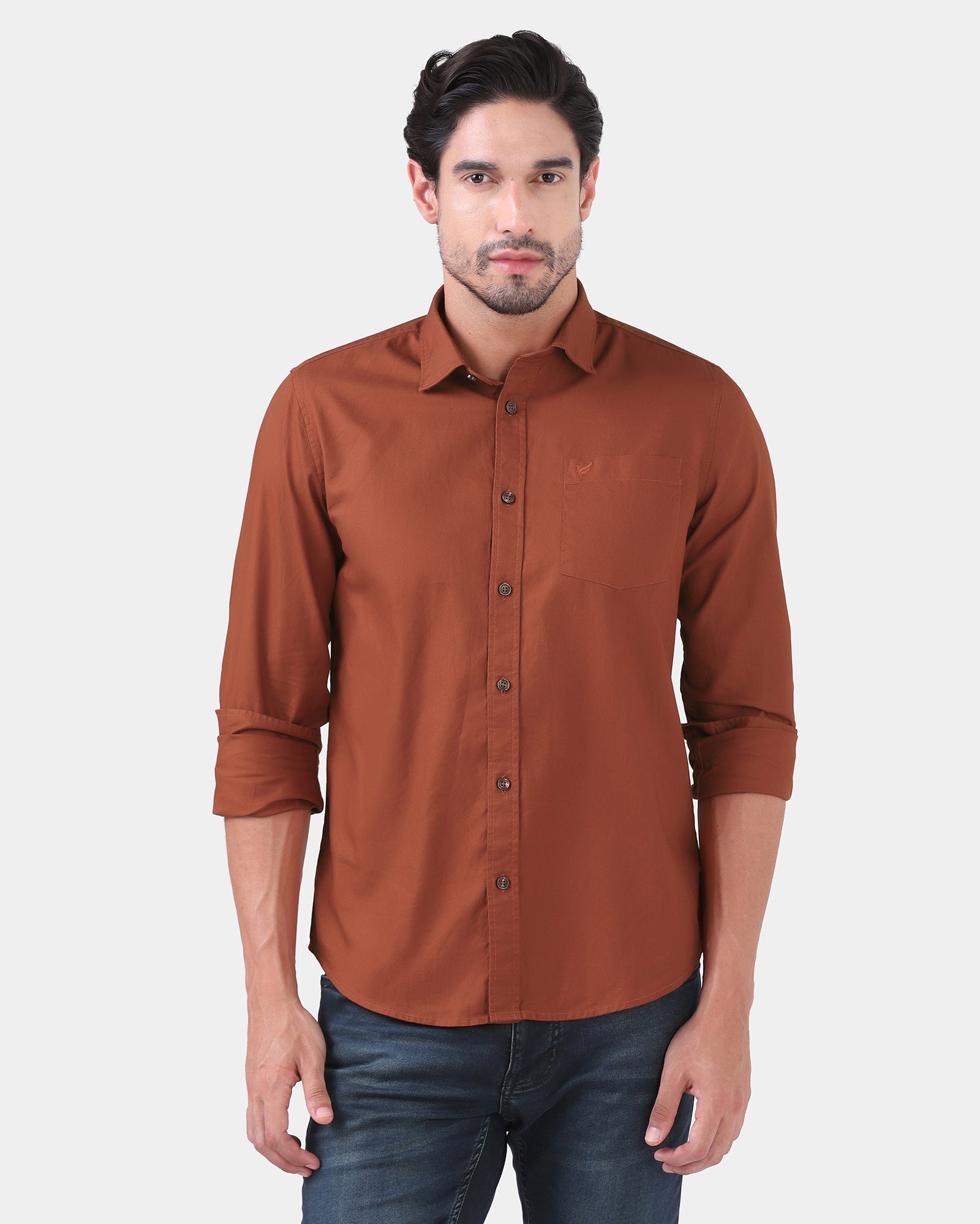 Rust Printed Shirt - Gebbew