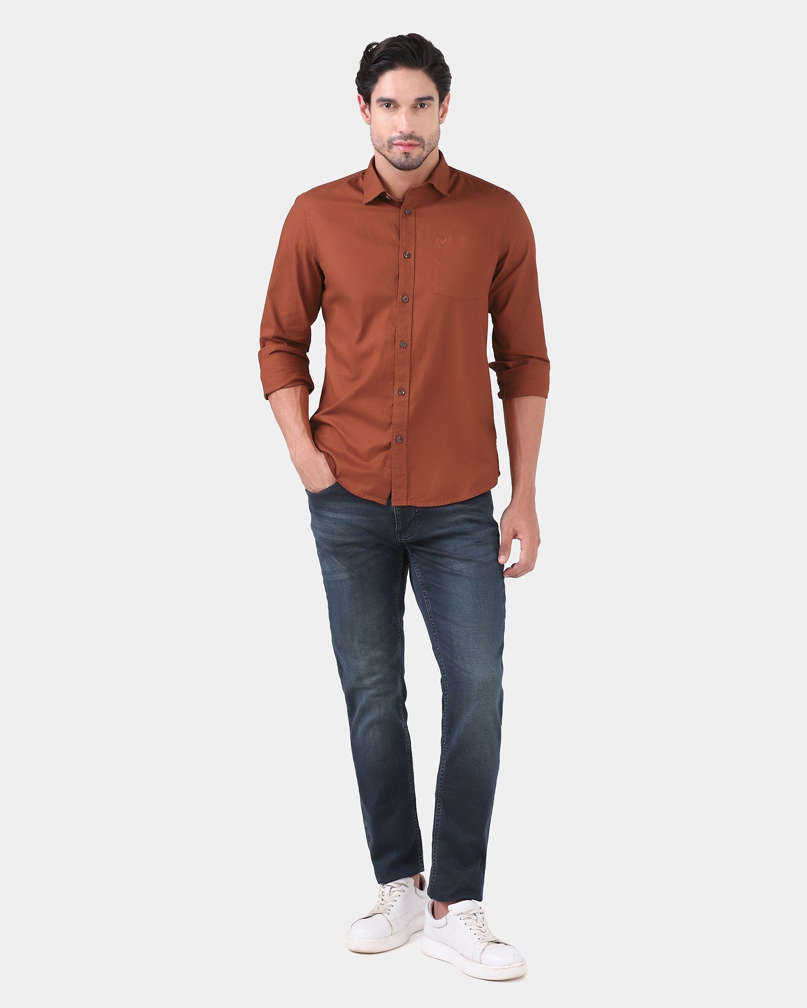 Rust Printed Shirt - Gebbew