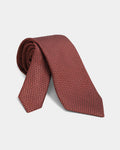 Rust Silk Jacquard Tie - Aglow