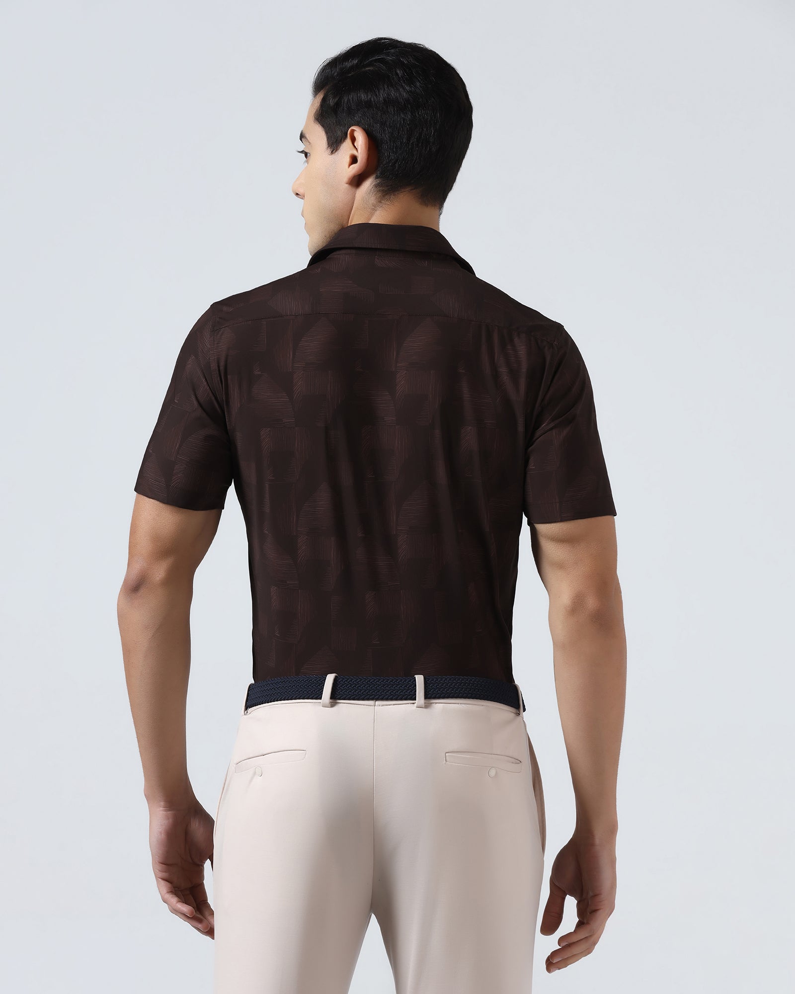 Rust Half Sleeve TechPro Printed Shirt - Median