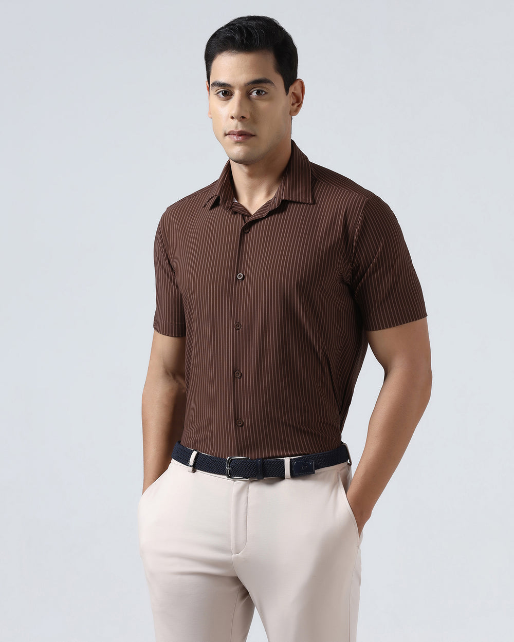 Rust Techpro Stripe Shirt - Inertia