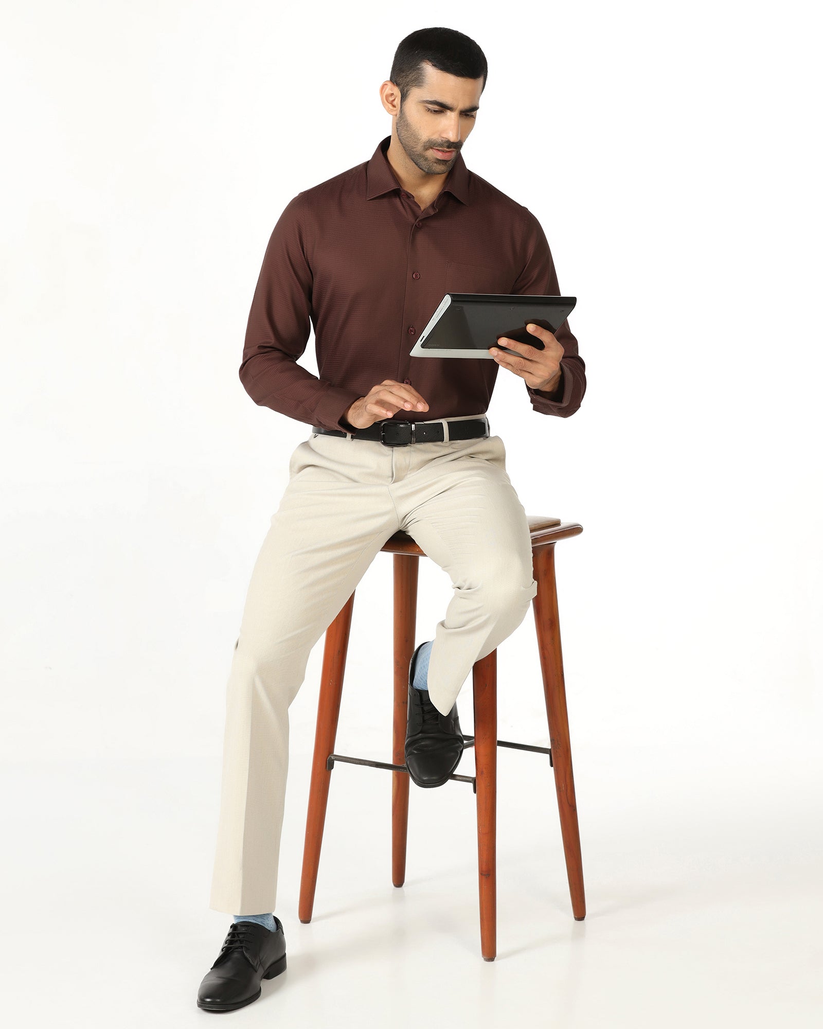 Rust Textured Shirt - Recite