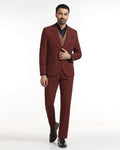 Rust Three Piece Textured Suit - Gioni