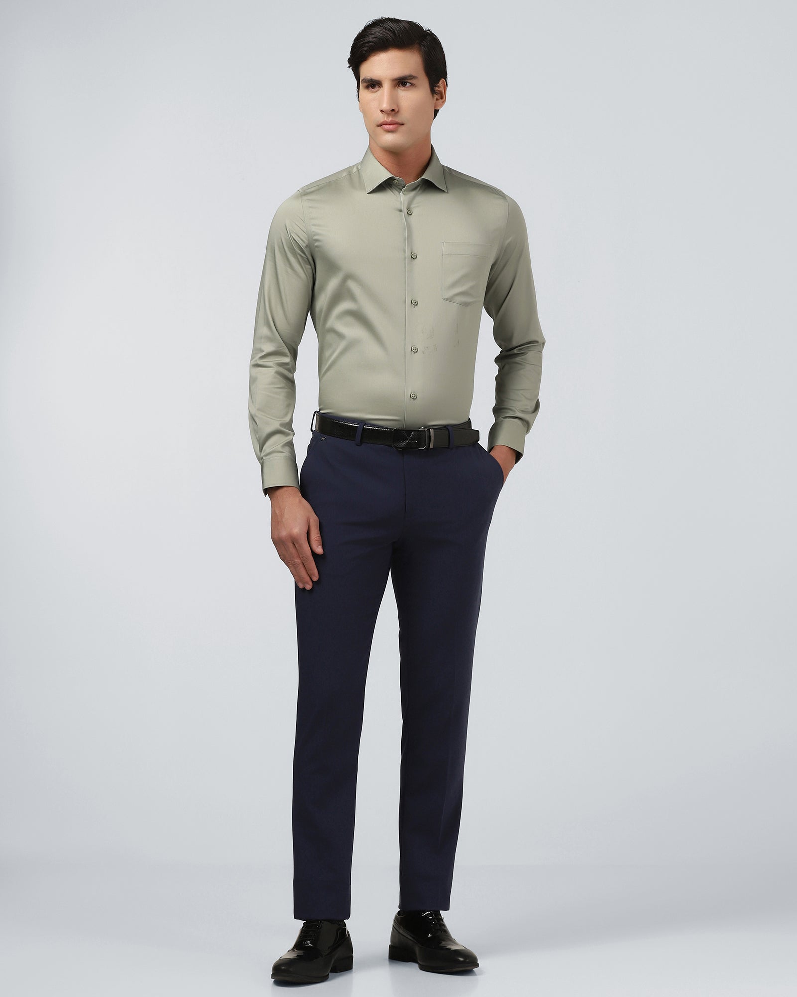 Sage Green Non Iron Solid Shirt - Sylvia
