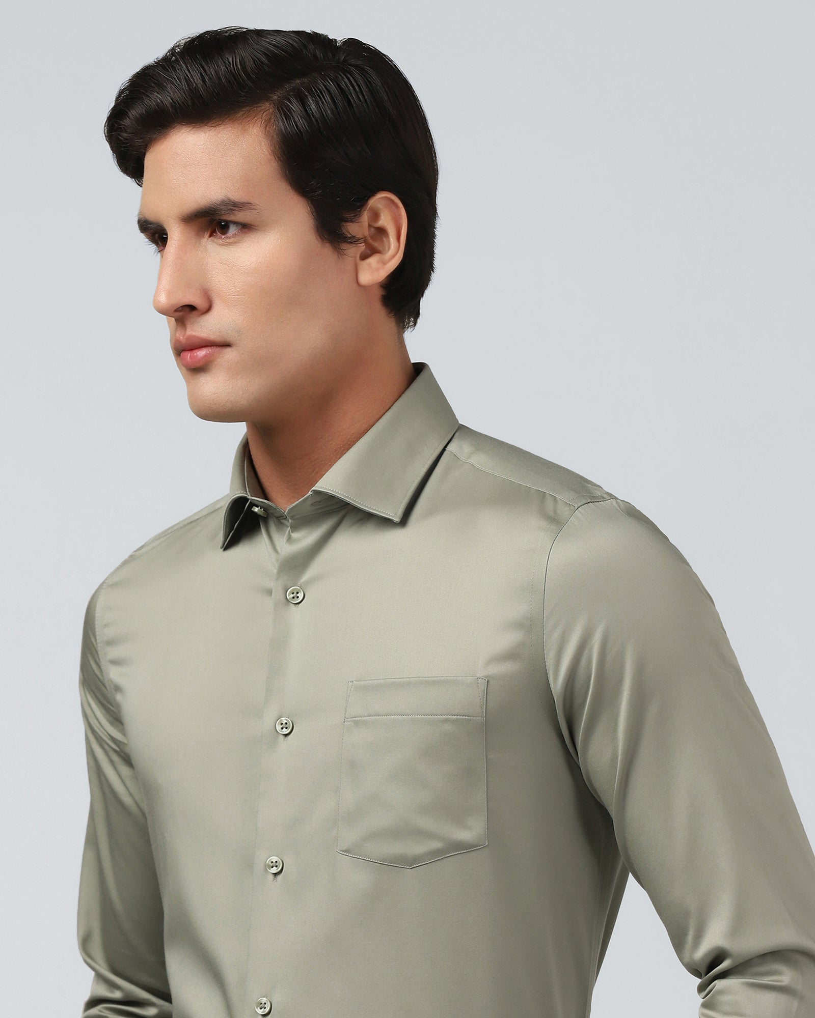 Sage Green Non Iron Solid Shirt - Sylvia