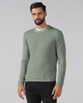 Sage Green Crew Neck Solid T-Shirt - Timber