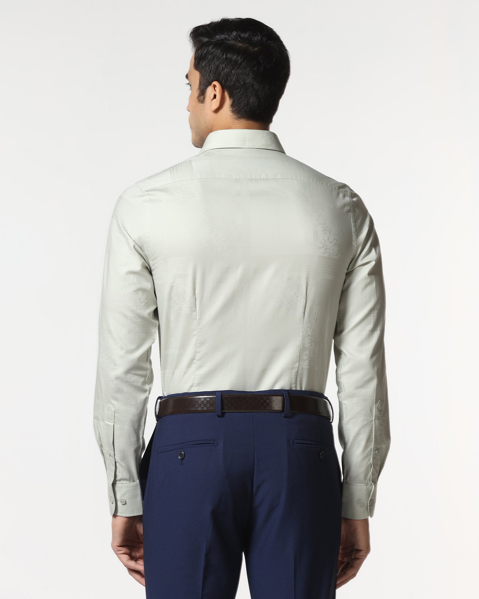 Sage Green Jacquard Shirt - Ross