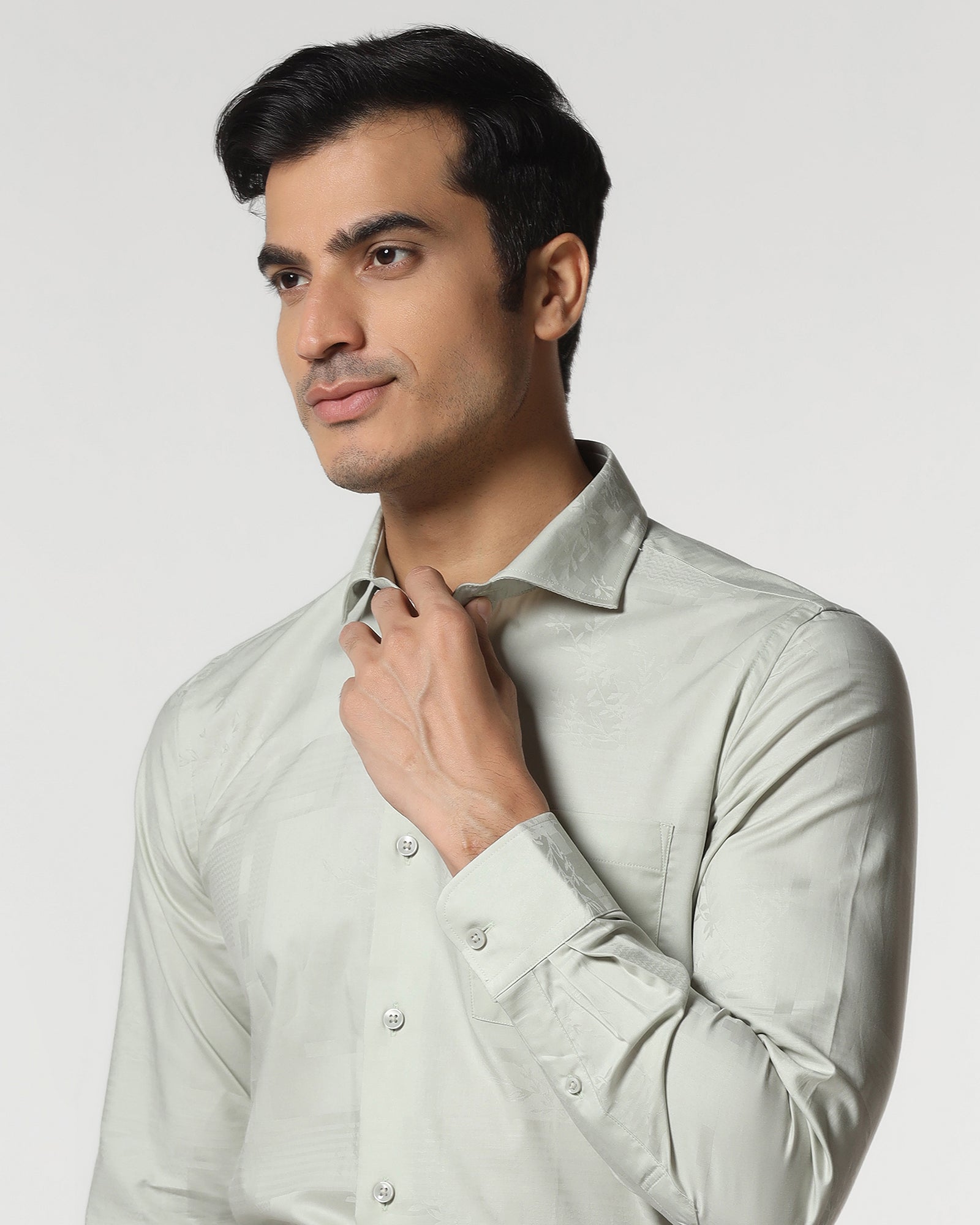 Sage Green Jacquard Shirt - Ross