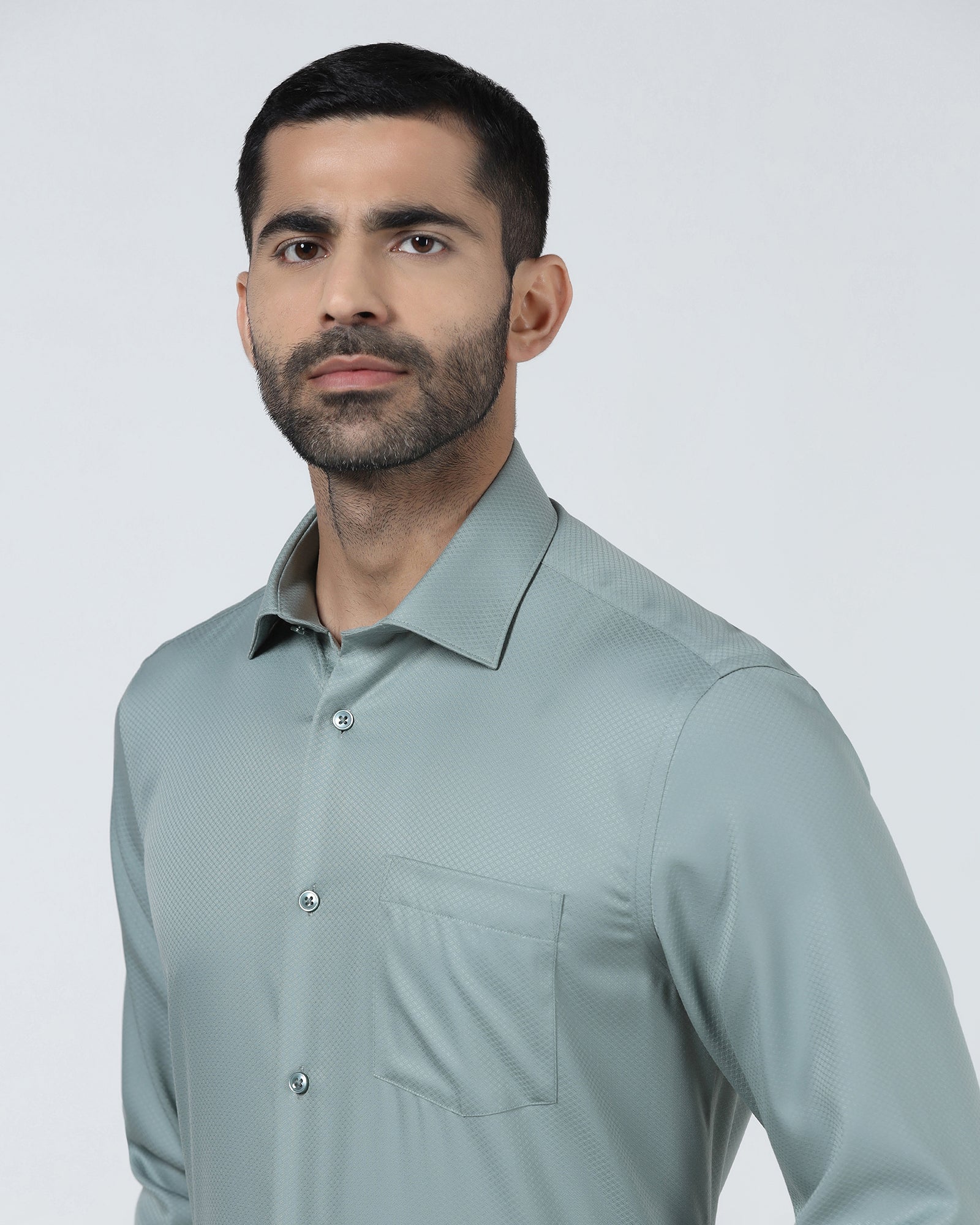 Sage Green Non Iron Textured Shirt - Erik
