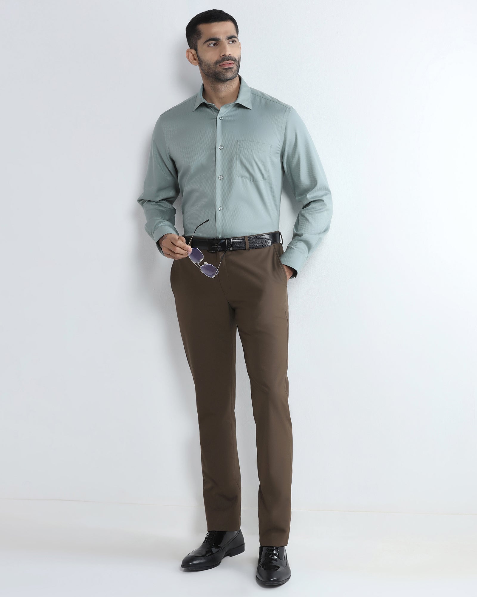 Sage Green Non Iron Textured Shirt - Erik