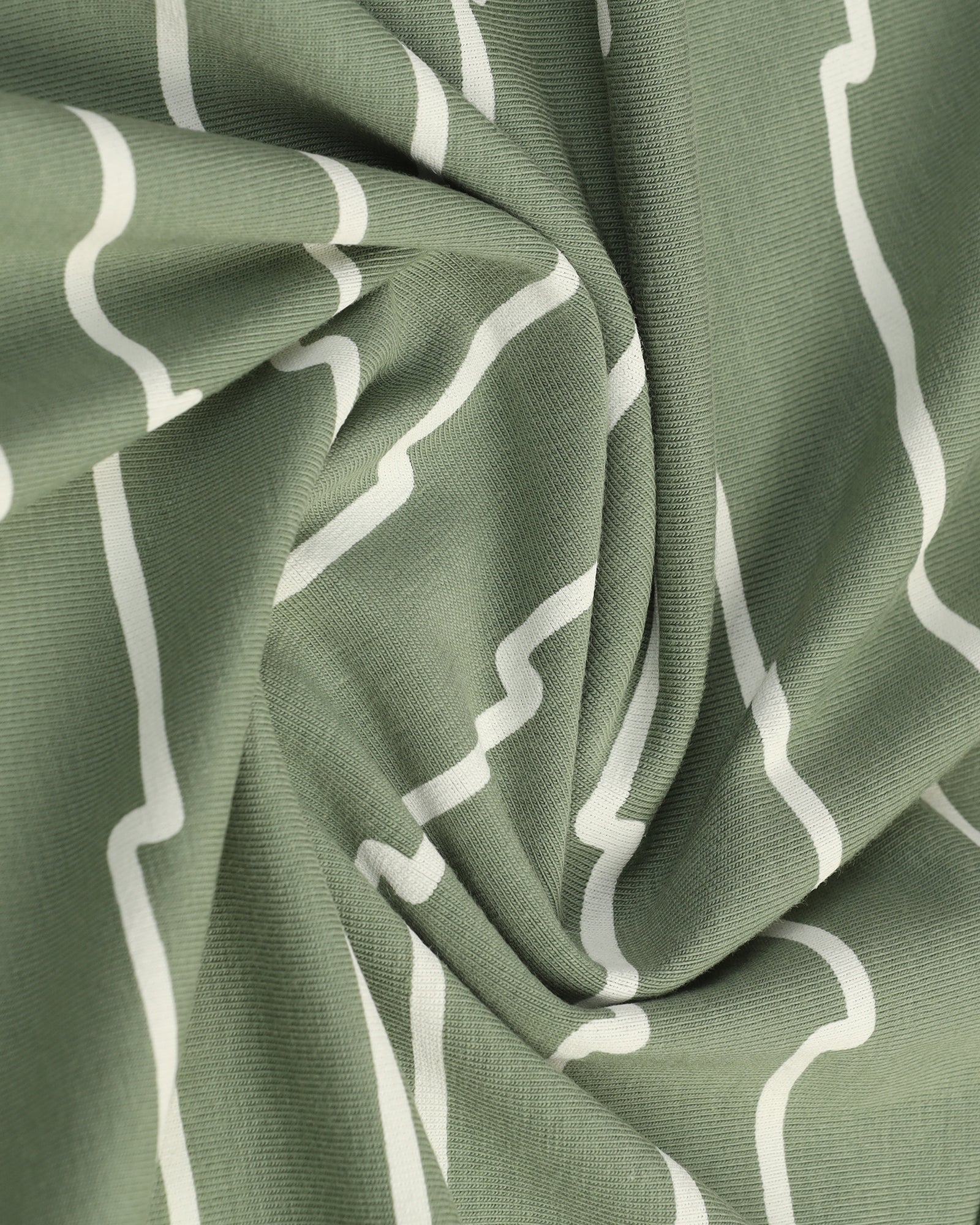 Sage Green Printed Polo - Maze